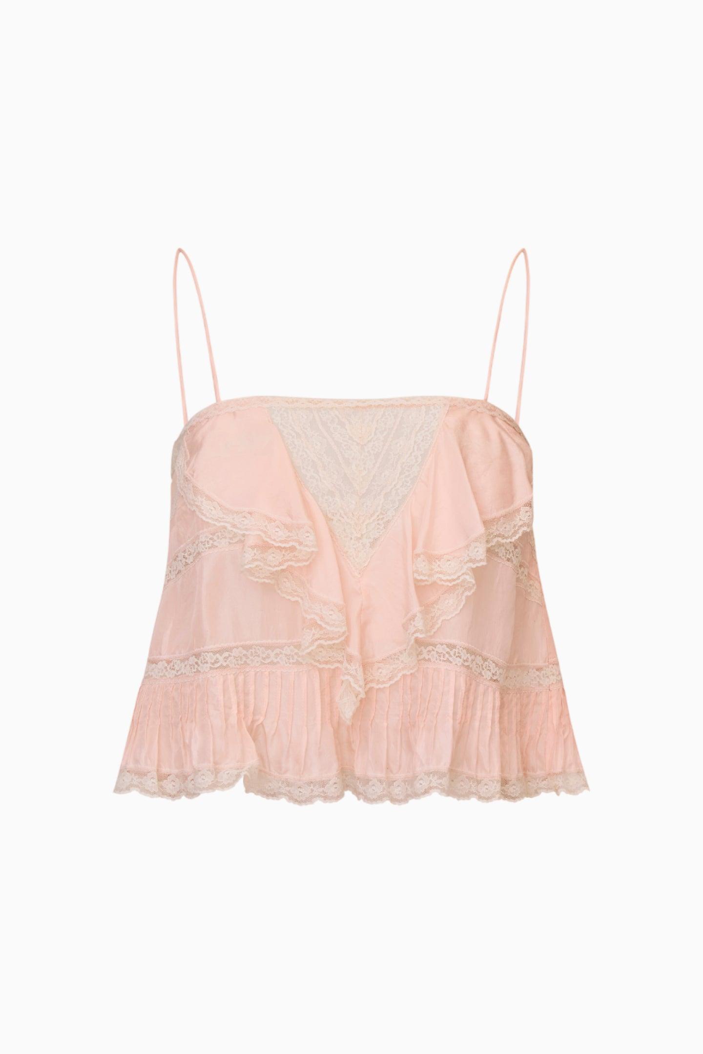 Ondeline Silk Lace Ruffle Cami Product Image
