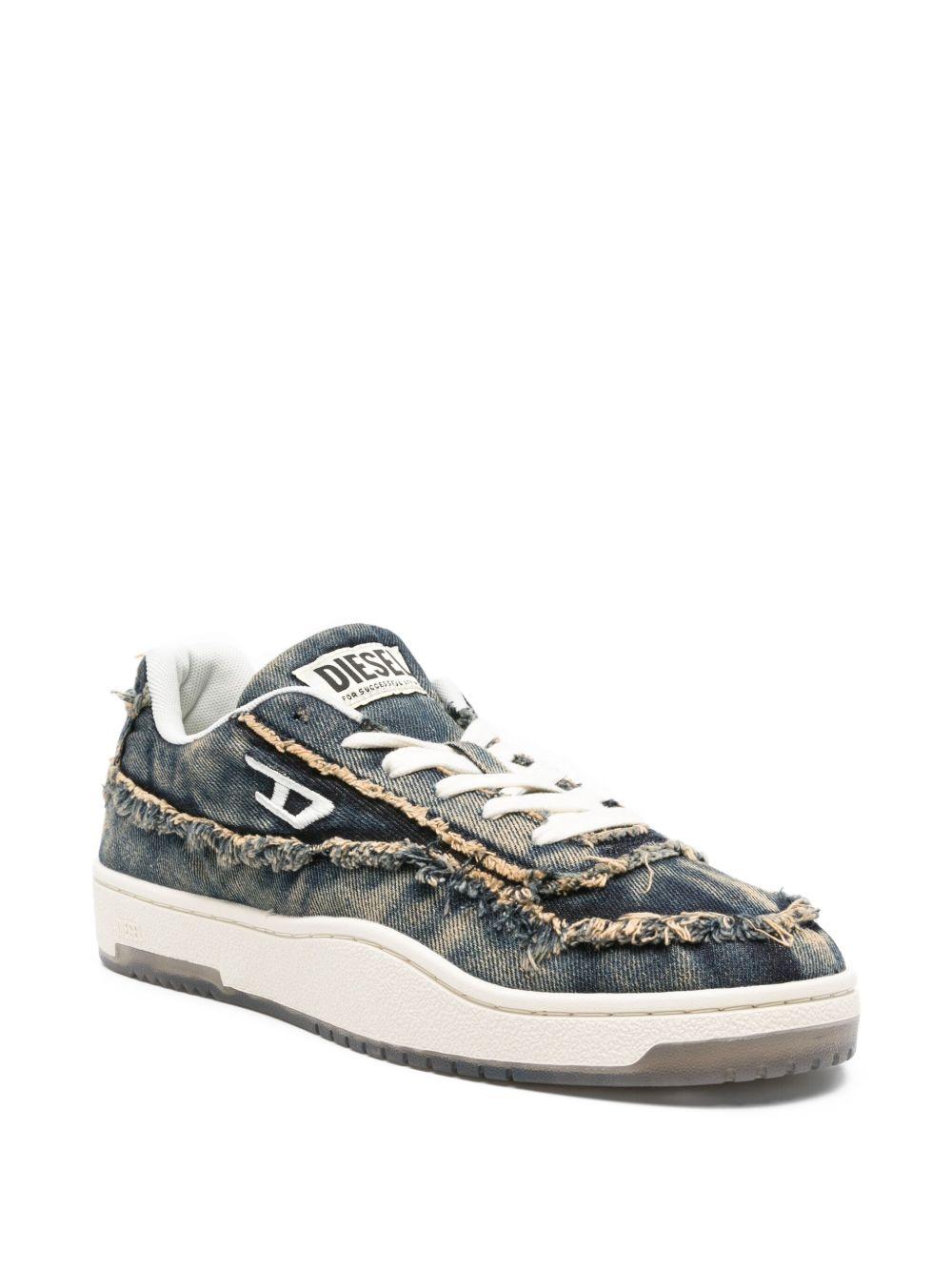 frayed denim sneakers Product Image