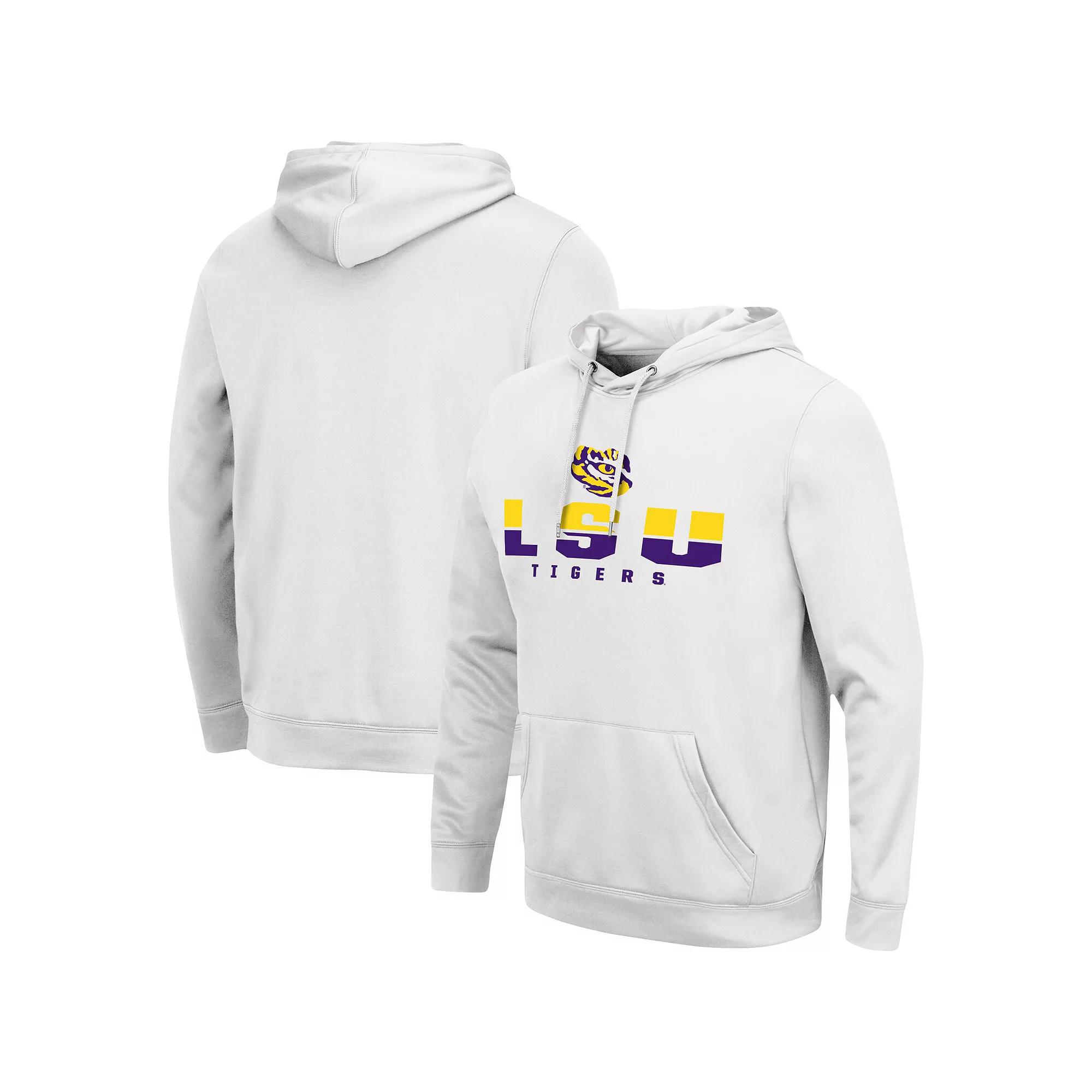 Men's Colosseum White LSU Tigers Lantern Pullover Hoodie,  Product Image