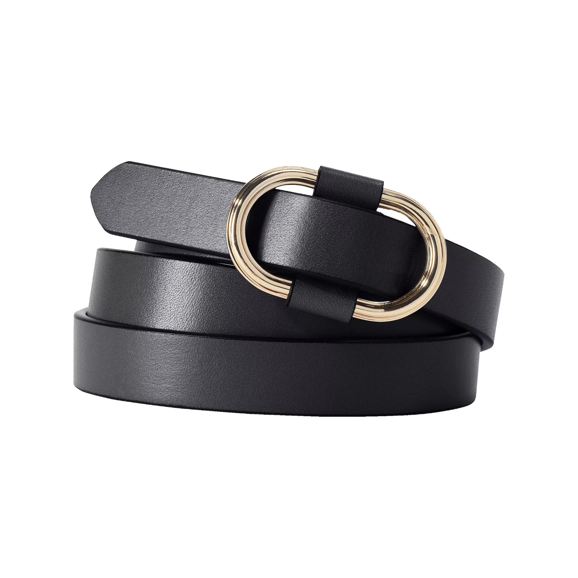 Women's Lands' End Adjustable Skinny Leather Belt,  Product Image