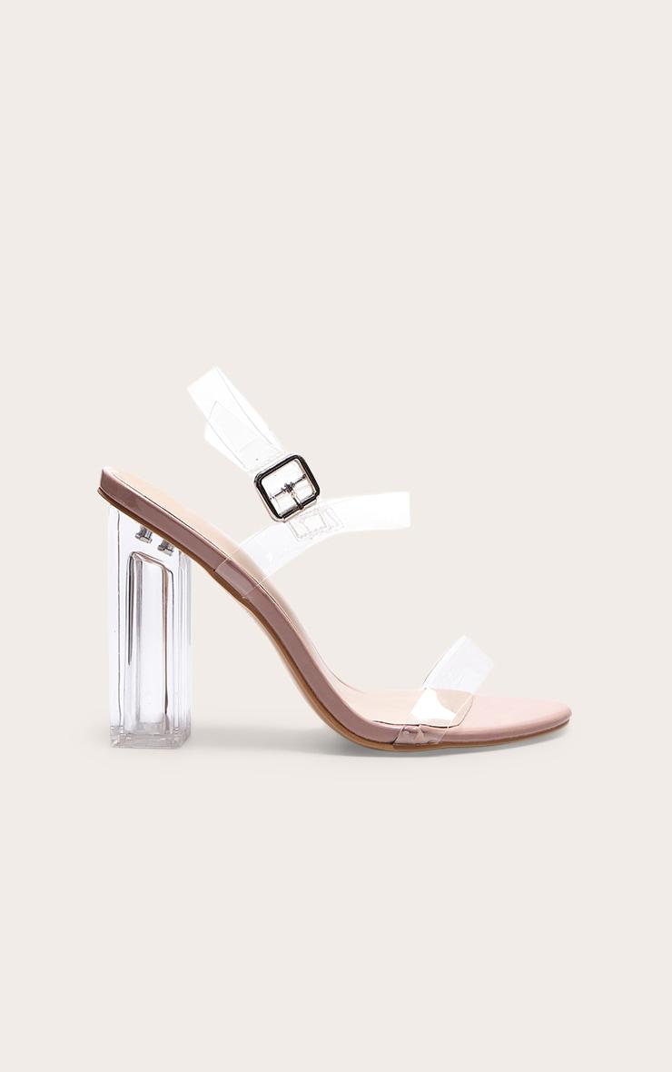Clear Block Heel Strappy Sandal Product Image