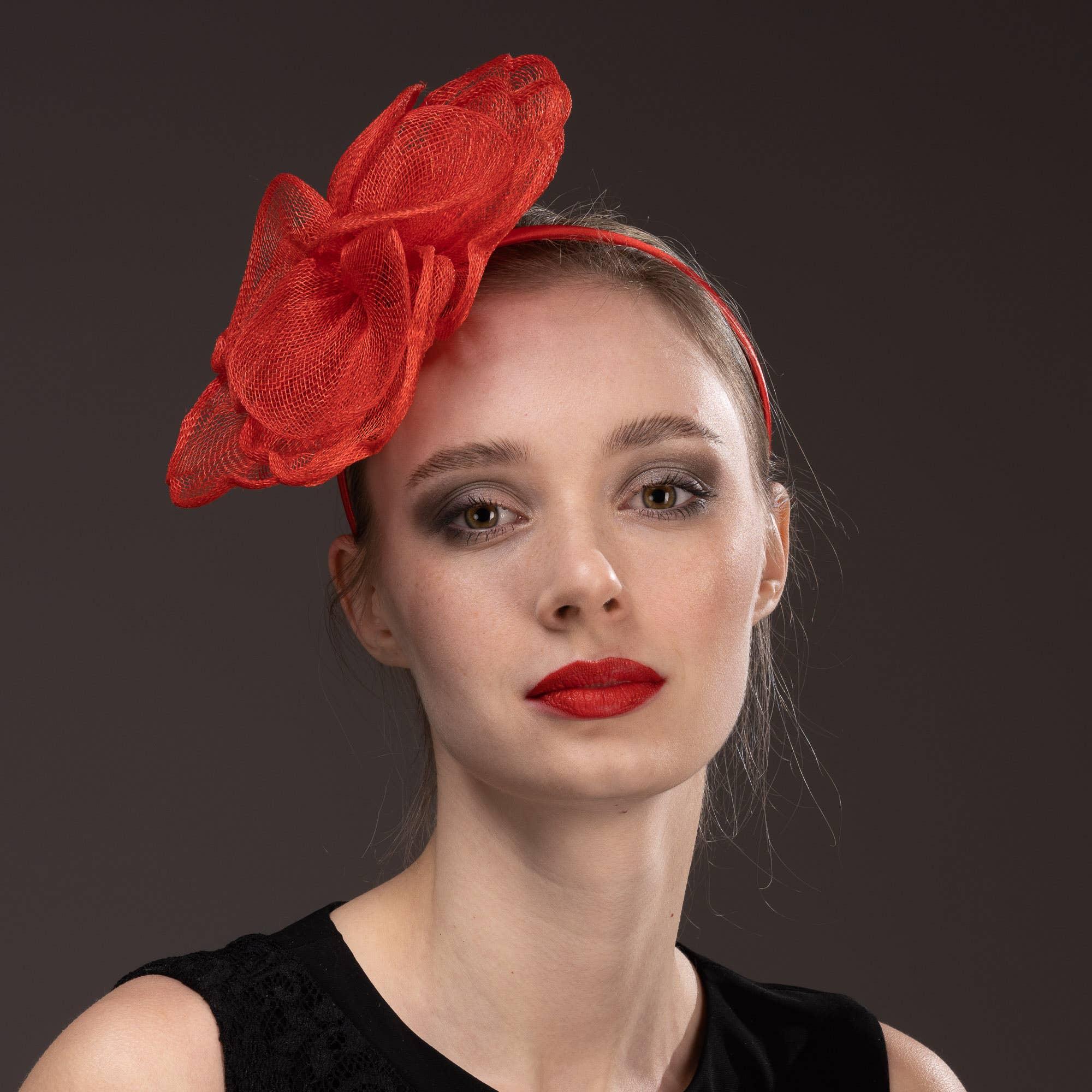 Sinamay Peony Pedal Narrow Headband Fascinator Product Image