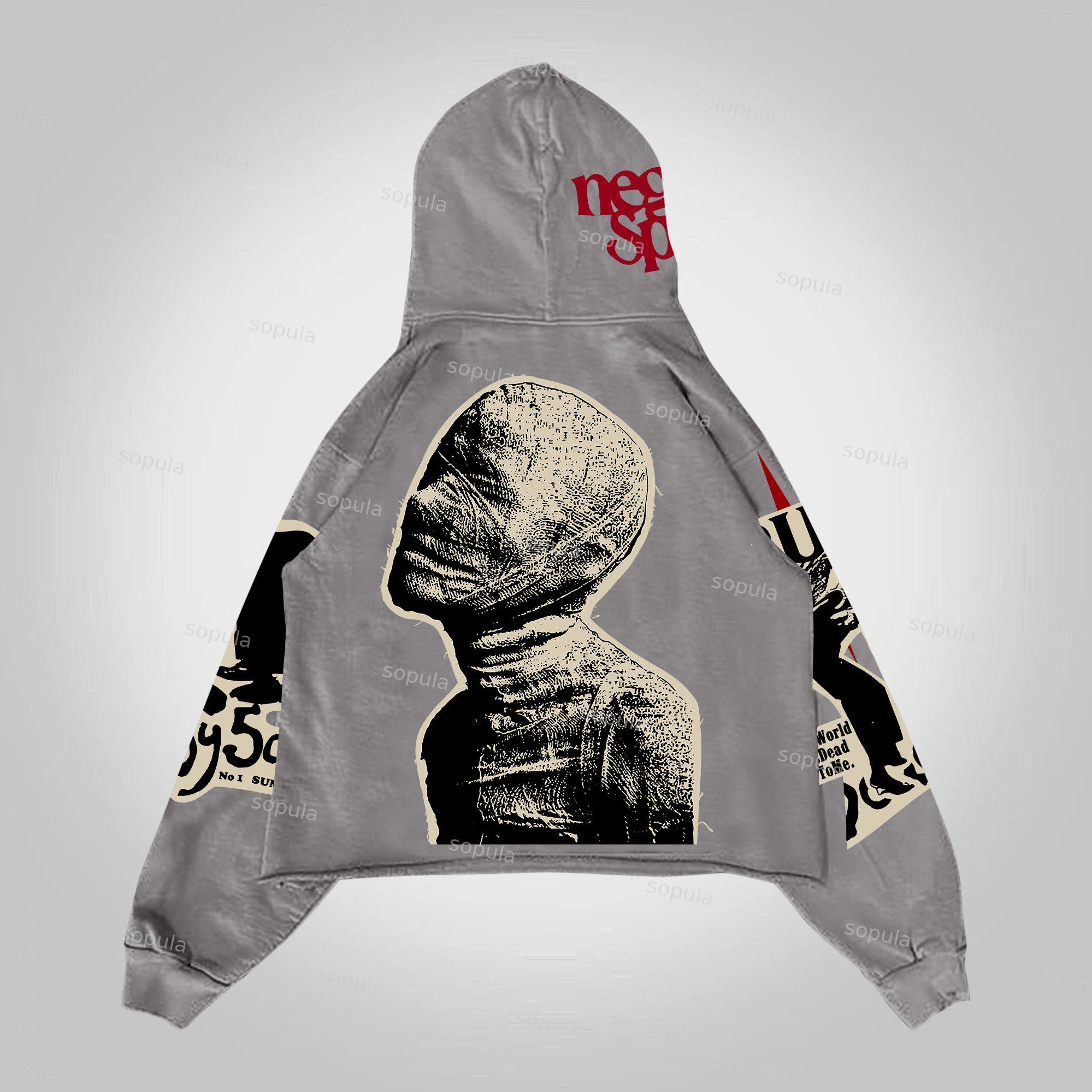 Sopula Mummy Vintage Punk Graphic Hoodie Product Image