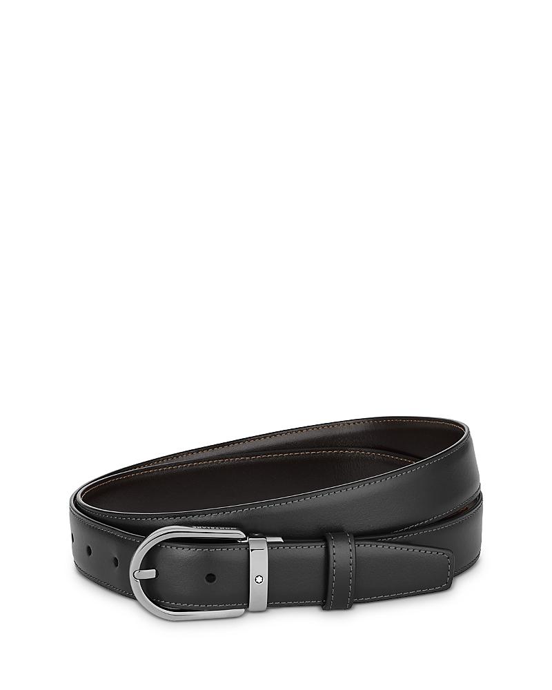 Mens Horseshoe Cut-to-Size Leather Buckle Belt Product Image