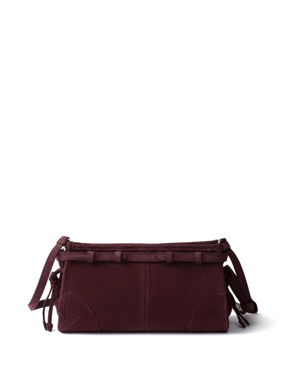 suede buckle-detail shoulder bag Product Image