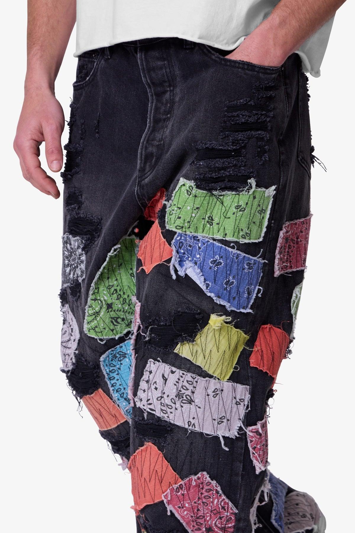 Ultra Baggy Bandana Patch Denim - Washed Black Product Image