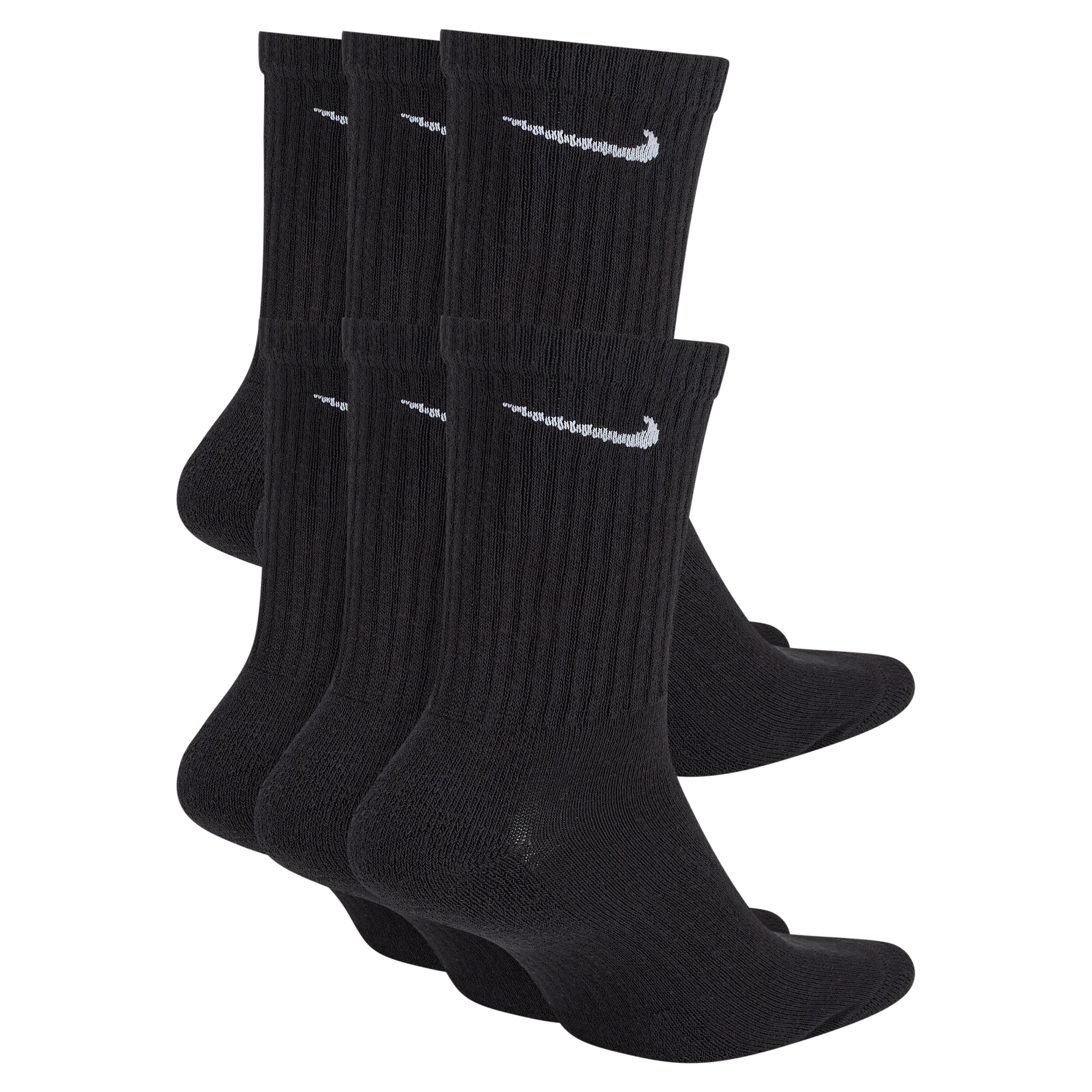Nike Mens Everyday Cushioned Training Crew Socks (6 Pairs) | SX7666-010 Product Image