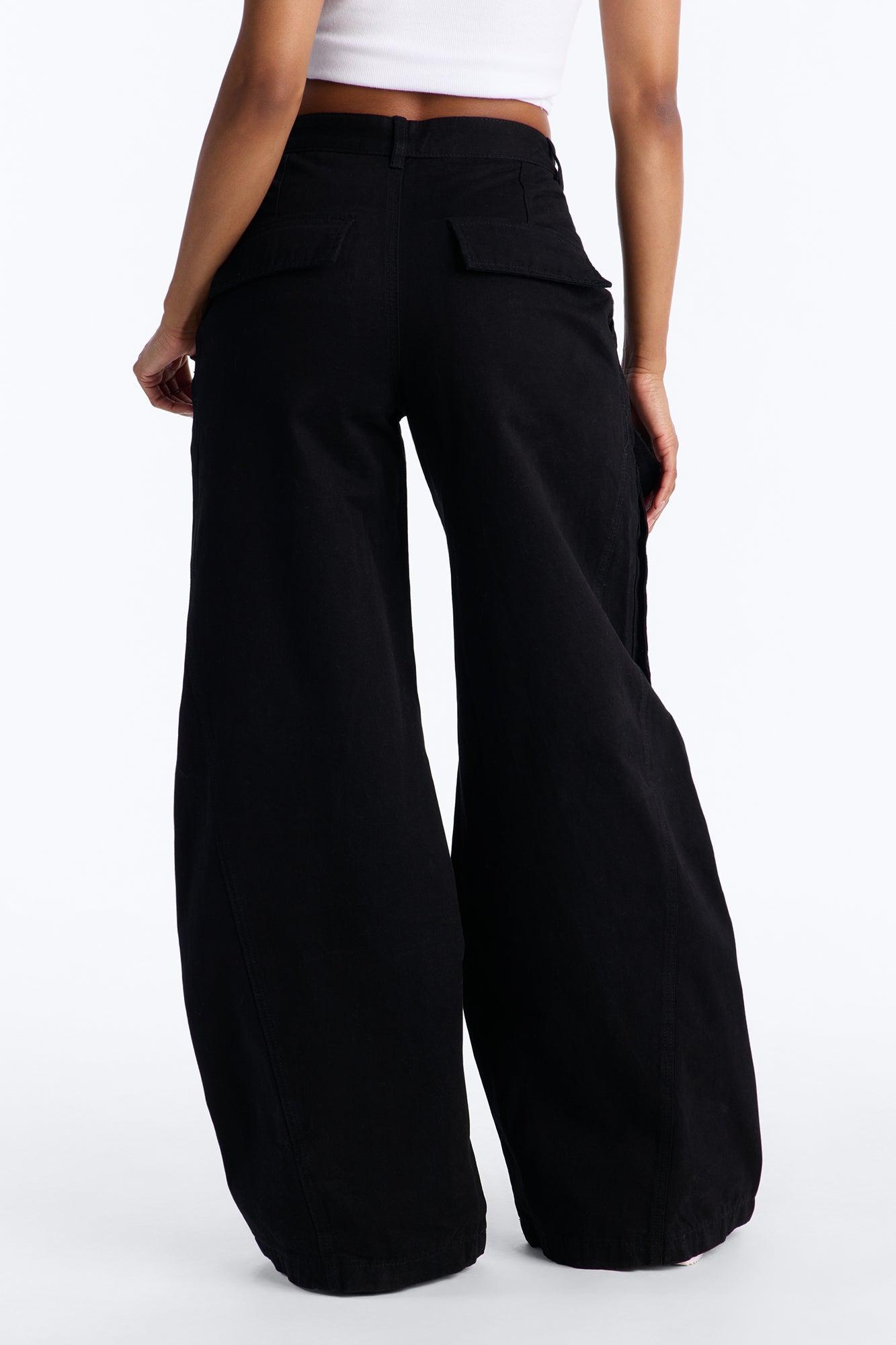 Destiny High Rise Wide Leg Cargo Pant 33″ - Black Female Product Image