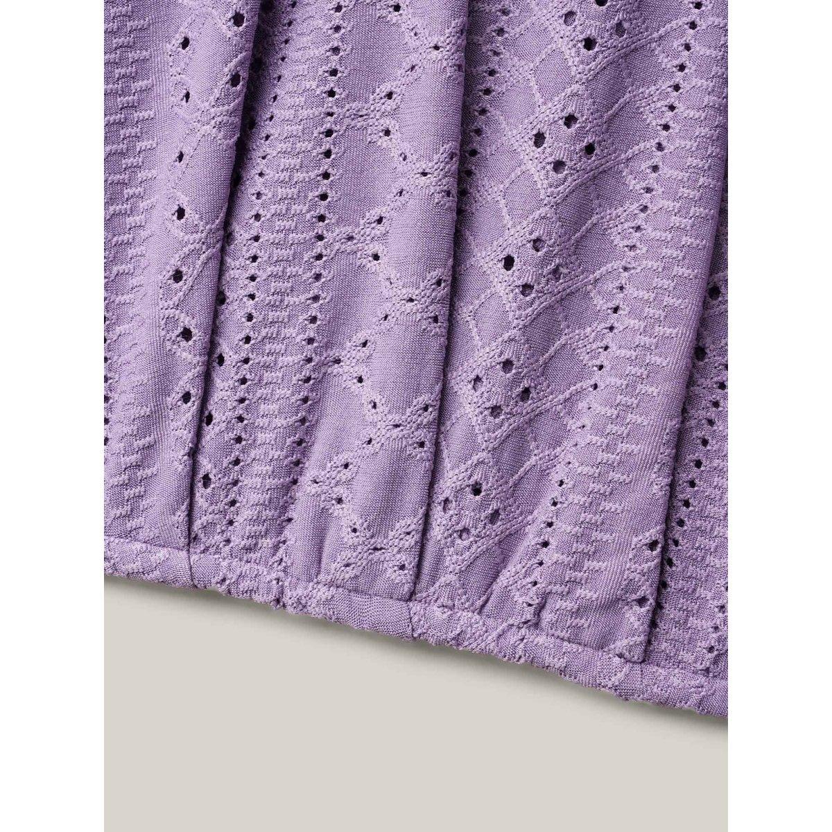 Plus Size Textured Button-Front Vest Women Mauve Casual Overlapping V-neck Everyday Tank Tops Camis BloomChic 30/6X Product Image