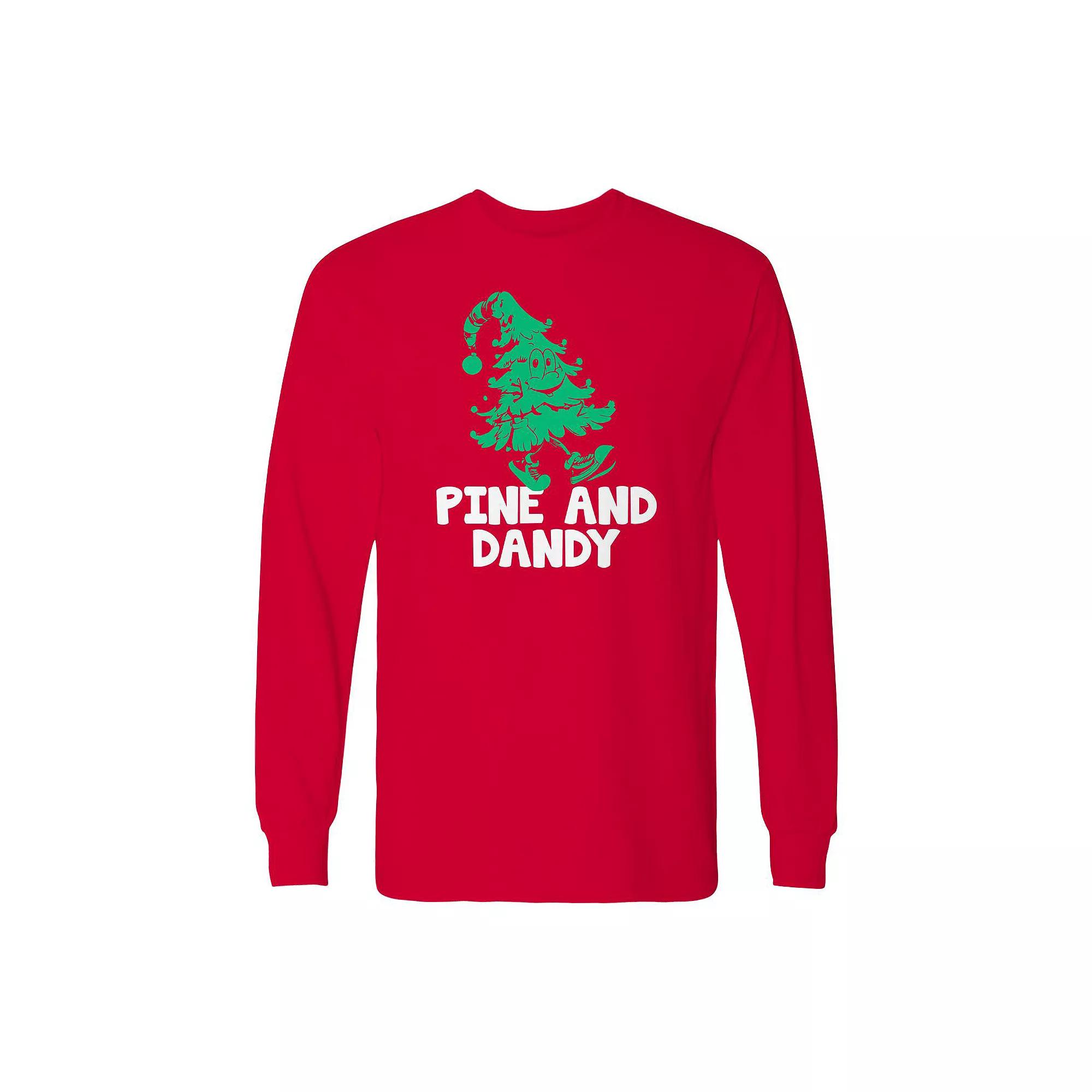 Men's Pine Christmas Dandy Long Sleeve Graphic Tee, Adult Unisex,  Product Image