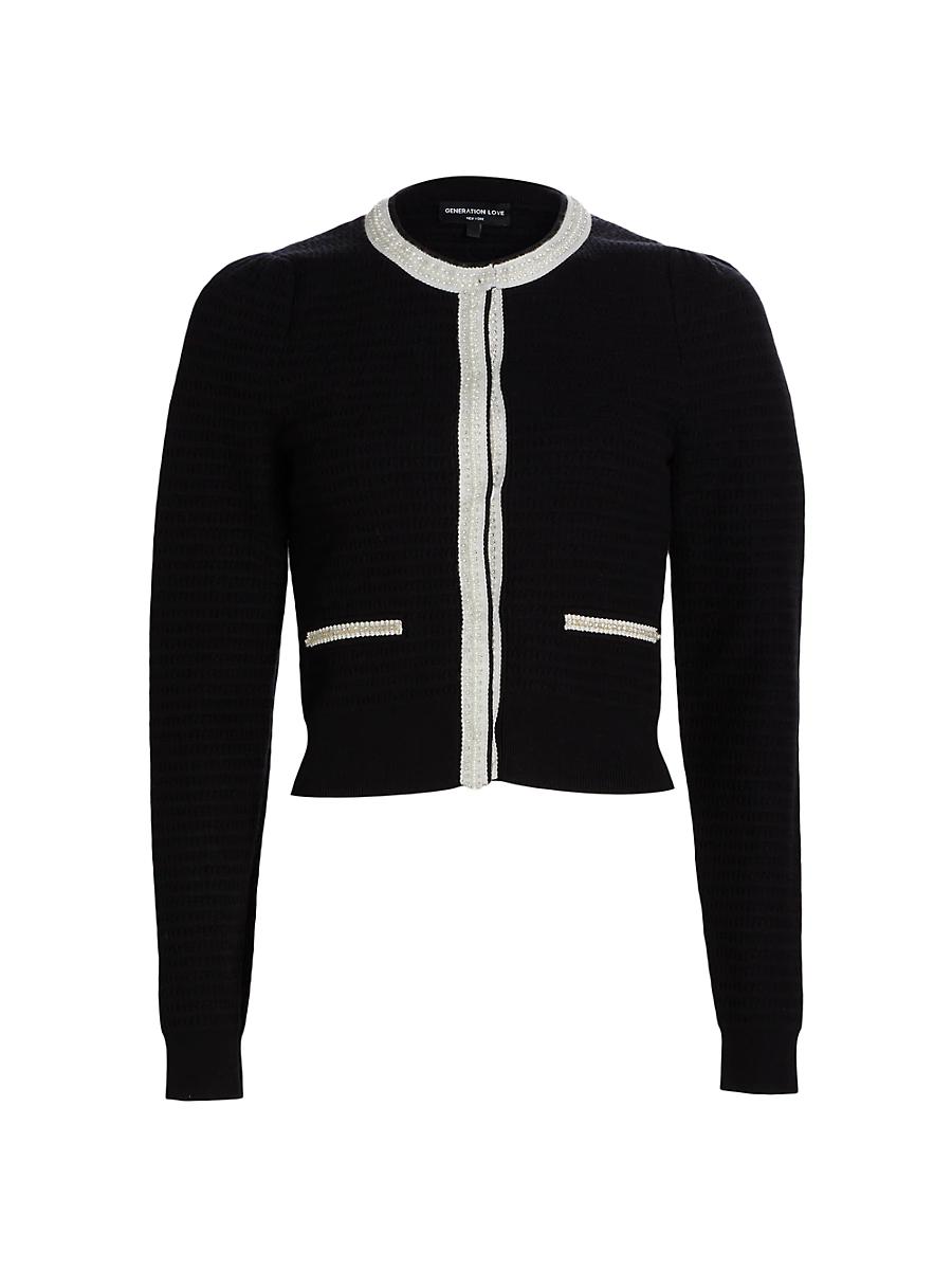 Womens Leonora Beaded Knit Cardigan Product Image