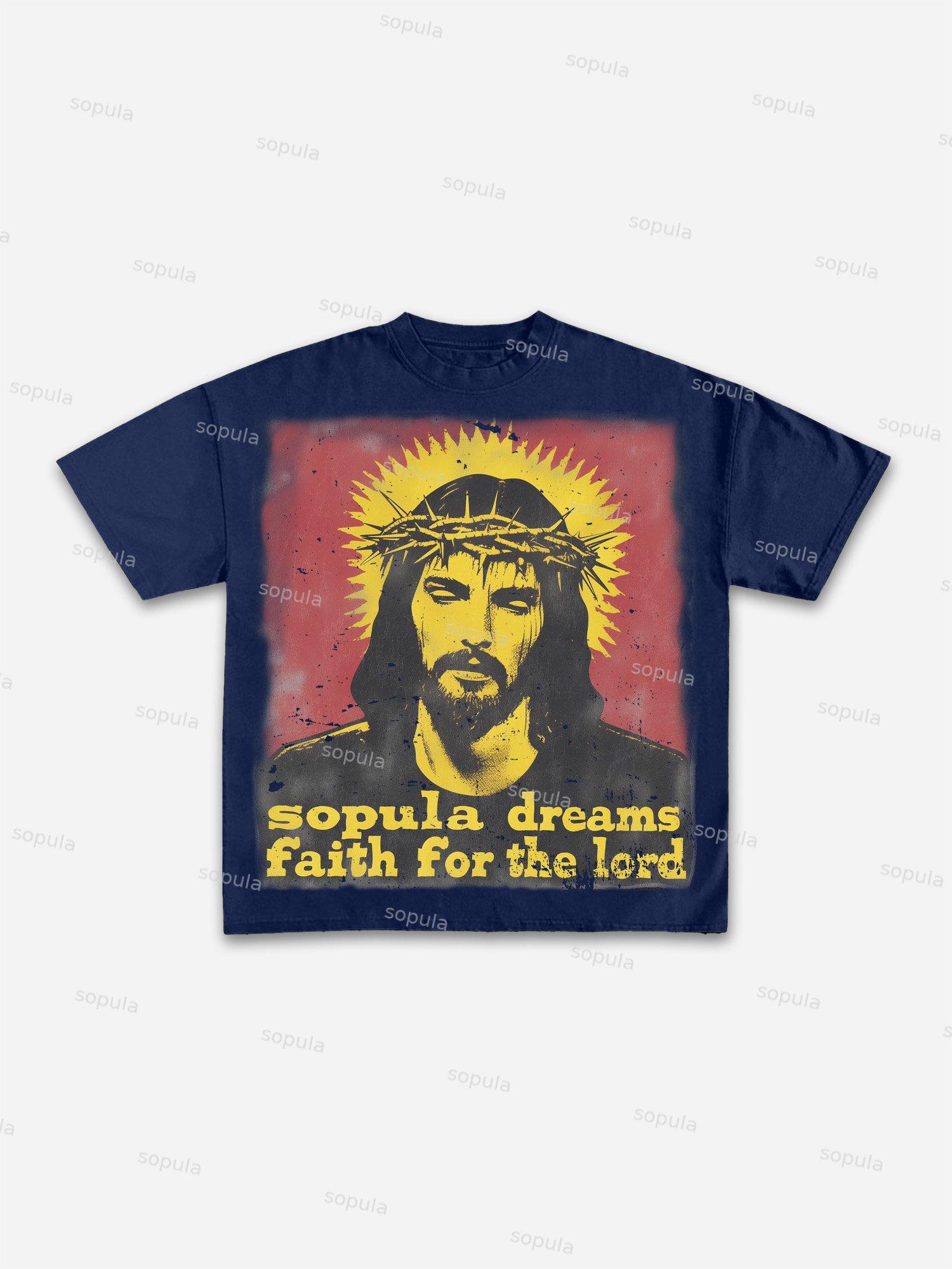 Faith For The Lord Vintage Graphic Cotton T-shirt Product Image