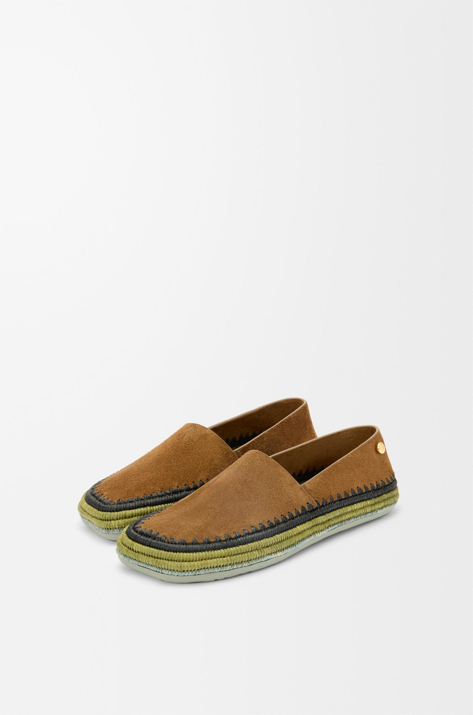 Rio slipper in suede and raffia Product Image