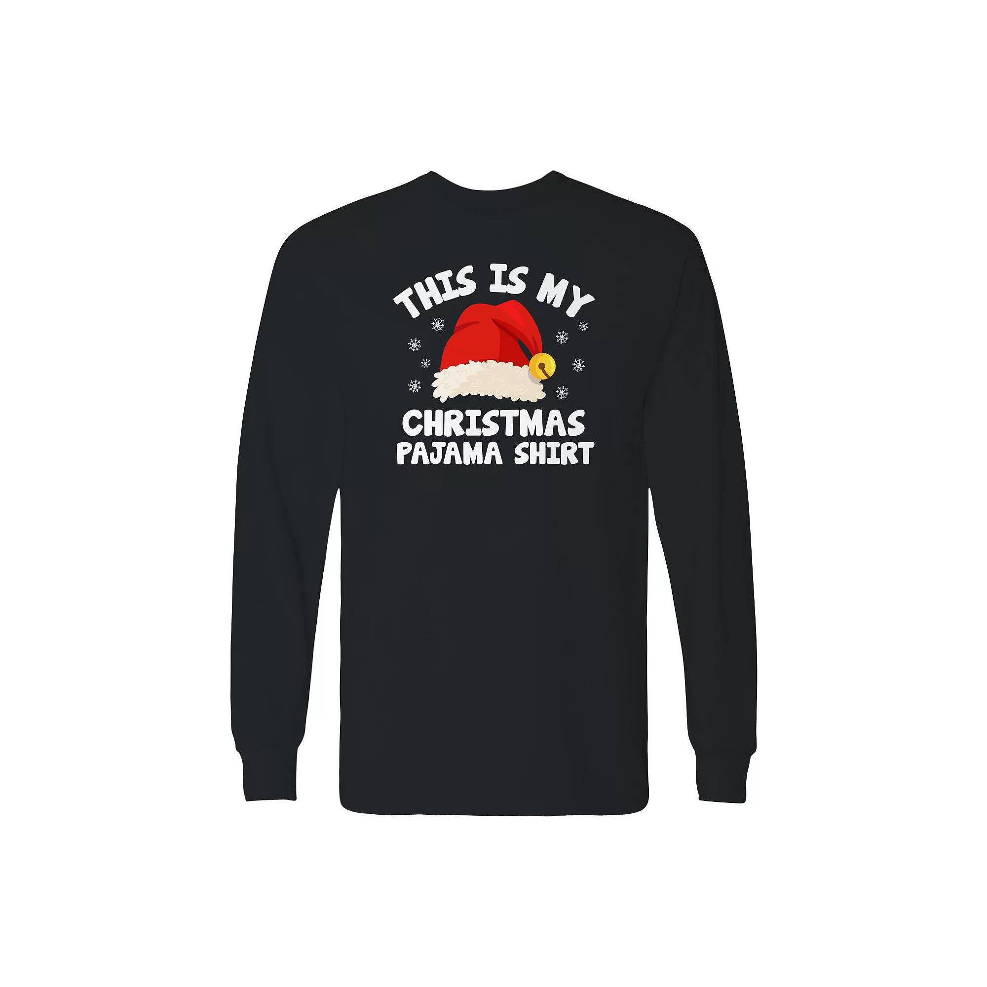 Men's Pajama Christmas Shirt Long Sleeve Graphic Tee,  Product Image