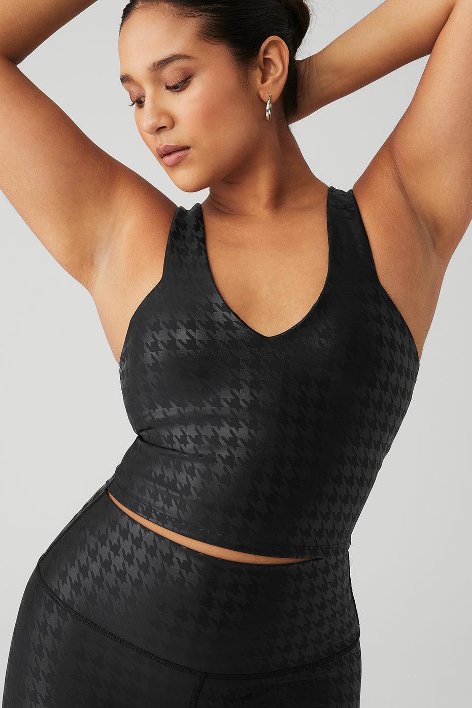 Alo Yoga | Airlift Glimmer Houndstooth Real Bra Tank Top Size: XS Product Image