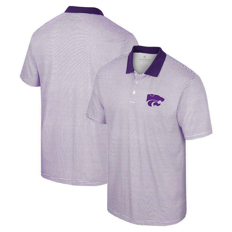 Men's Colosseum White/Purple Kansas State Wildcats Print Stripe Polo,  Product Image
