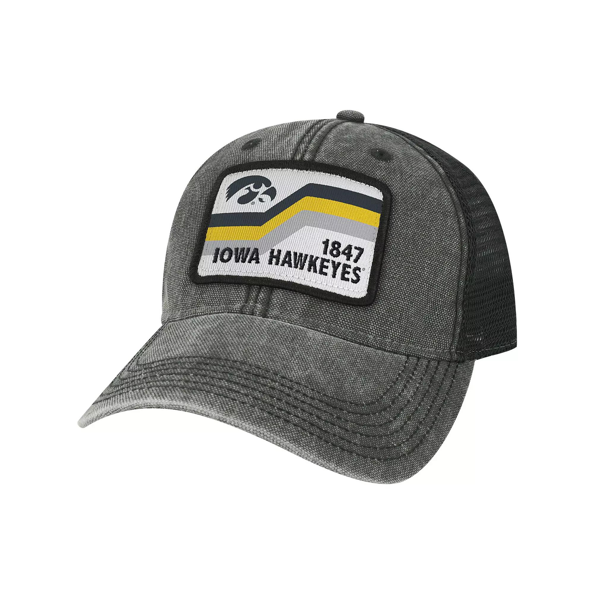 Men's Black Iowa Hawkeyes Sun & Bars Dashboard Trucker Snapback Hat Product Image
