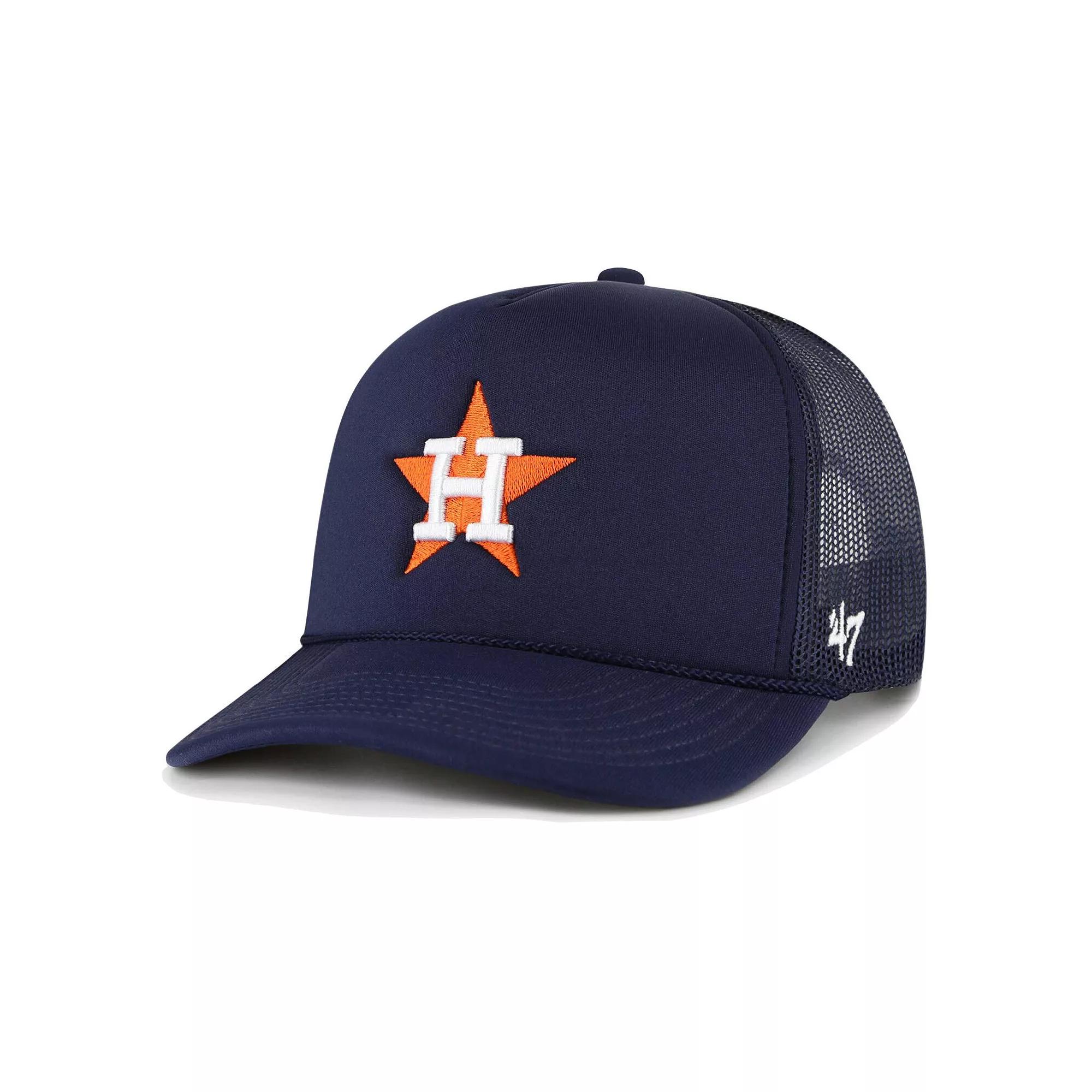 Men's '47 Navy Houston Astros Foam Logo Trucker Adjustable Hat, Blue Product Image