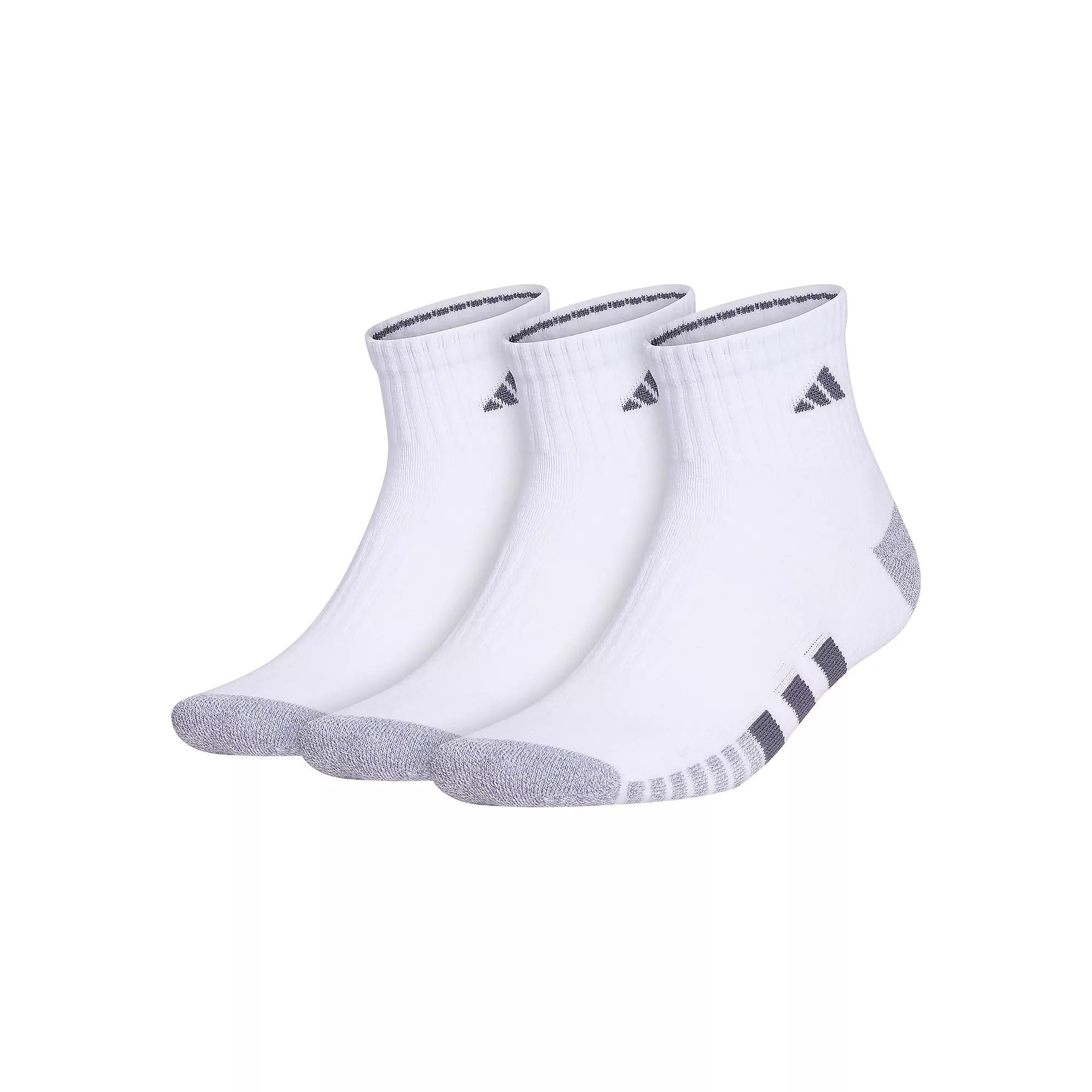 Big & Tall adidas 3-Pack Cushioned 3.0 Quarter Socks, Men's,  Product Image