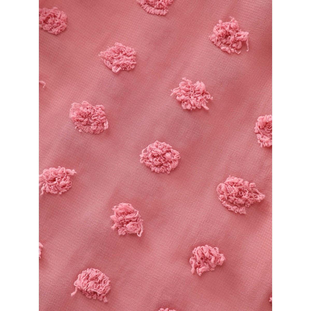 Plus Size Watermelon Textured Ruched Bodice Flared Blouse Women Timeless Long Sleeve V-neck Elegant Blouses BloomChic 30/6X Product Image