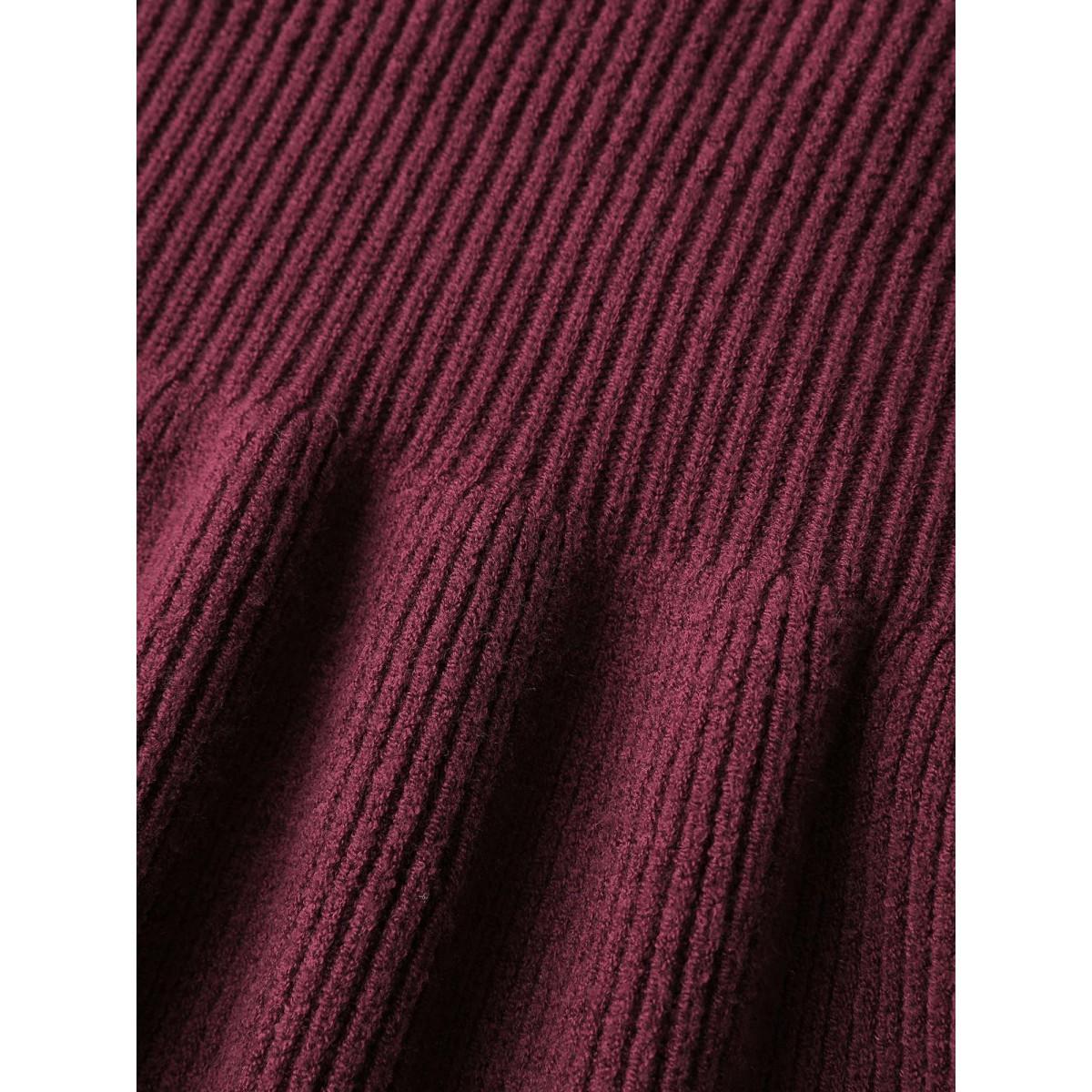 Plus Size Sparkly Fur Off-Shoulder A-Line Pullover Plum Women Party&Cocktail Bodycon Long Sleeve One-shoulder neck Party Pullovers BloomChic 28/5X Product Image