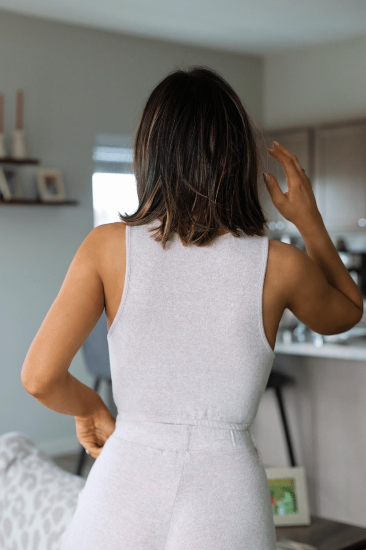 Soft Pink Brushed Lounge Tank Top and Pant Set - FINAL SALE Product Image