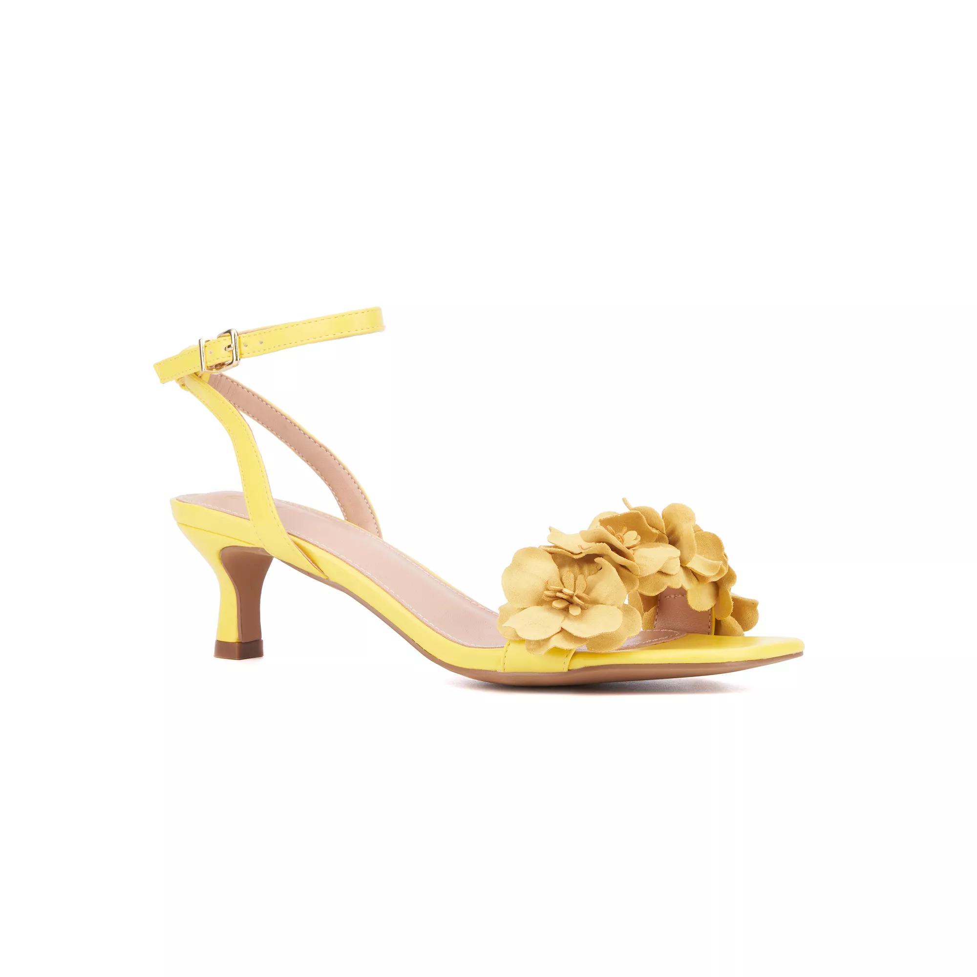 New York & Company Gwendolyn Women's Kitten Heels, Size: 11, Yellow Product Image