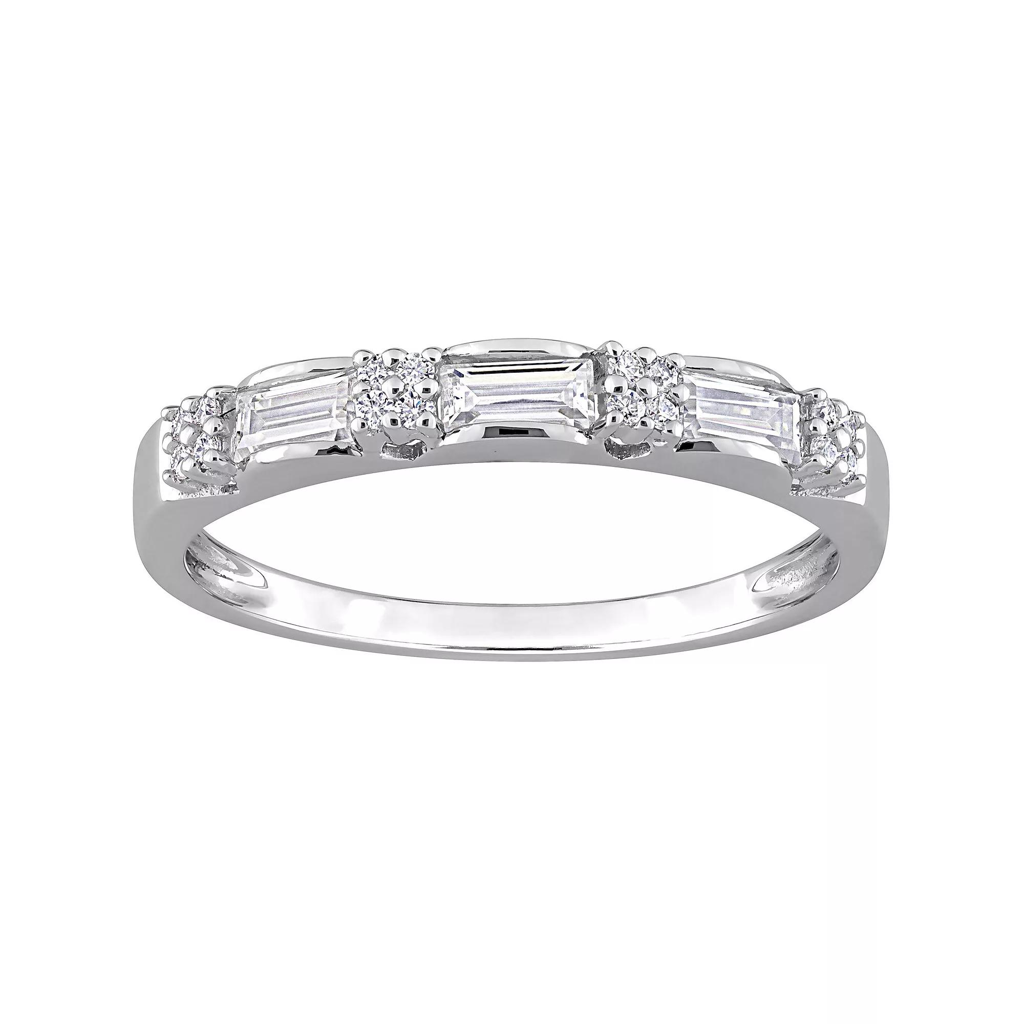 Stella Grace Sterling Silver 3/8 Carat T.W. Lab-Created Moissanite Anniversary Ring, Women's,  Product Image