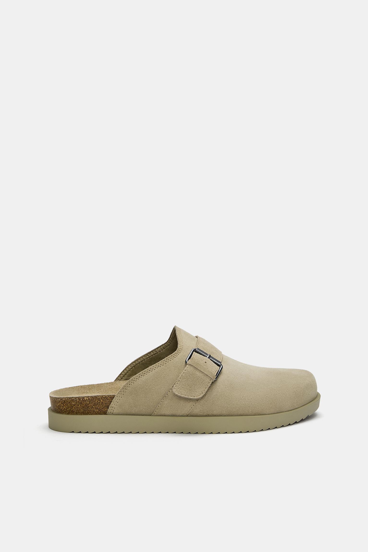 Leather clogs with buckle Product Image