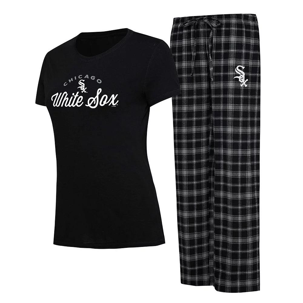 Women's Concepts Sport Black/Gray Chicago White Sox Arctic T-Shirt & Flannel Pants Sleep Set,  Product Image