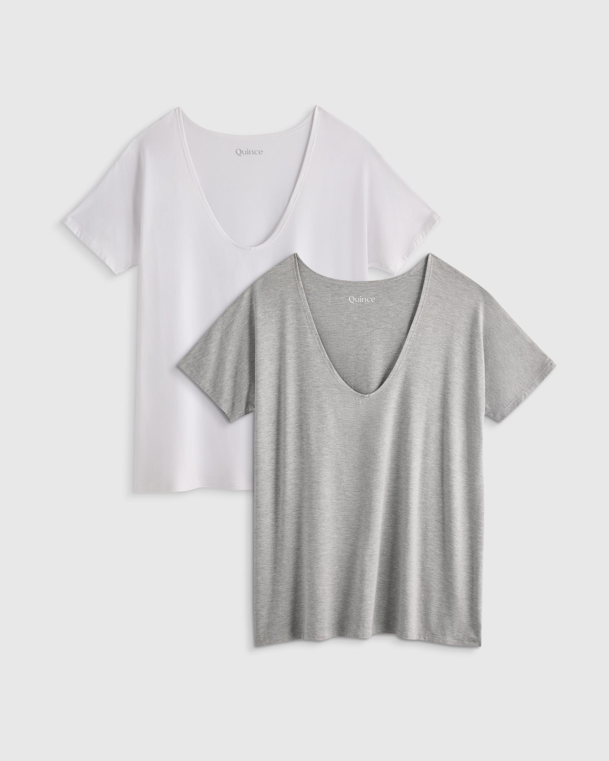 Quince | Women's Bamboo Jersey Maternity Soft V-Neck T-Shirt Product Image