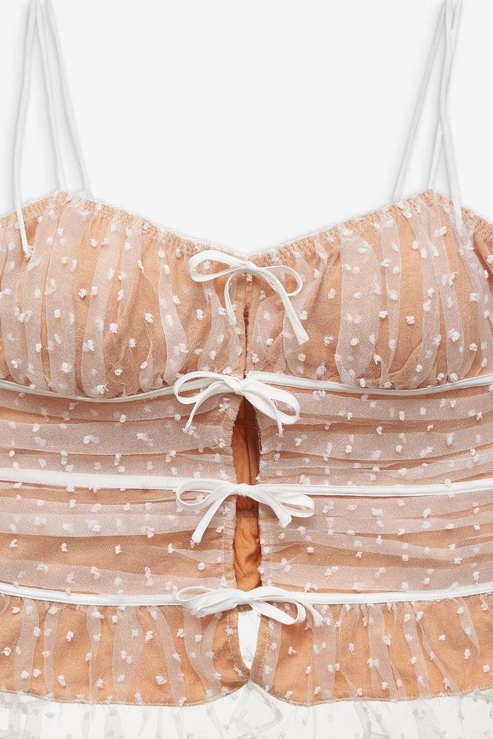 Devon Dot Bustier — White Product Image