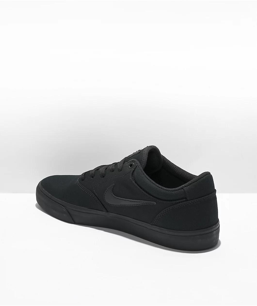Nike SB Chron 2 Black Canvas Skate Shoes Product Image