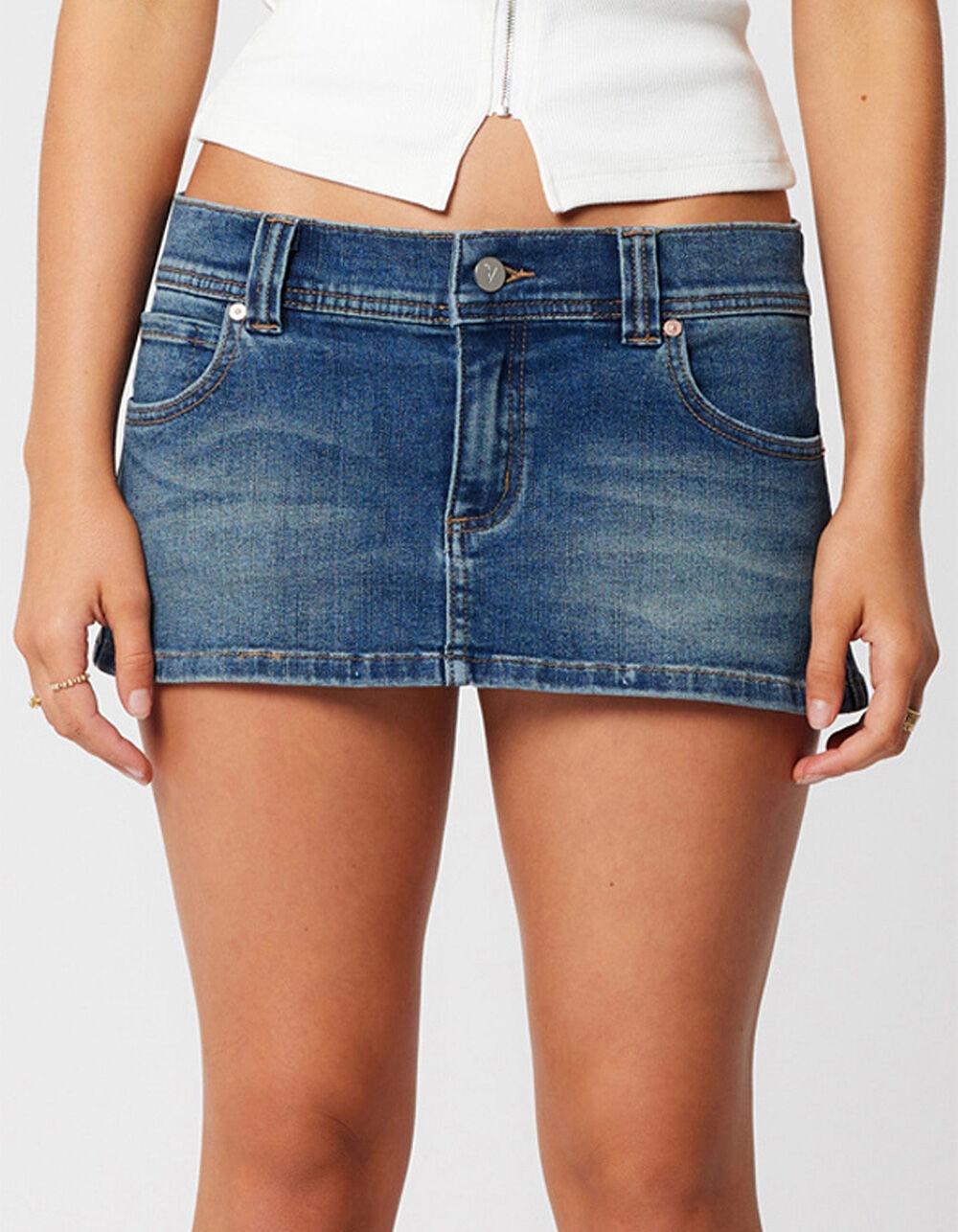 ABRAND Petra Super Low Womens Mini Skirt - DARK VINTAGE Product Image