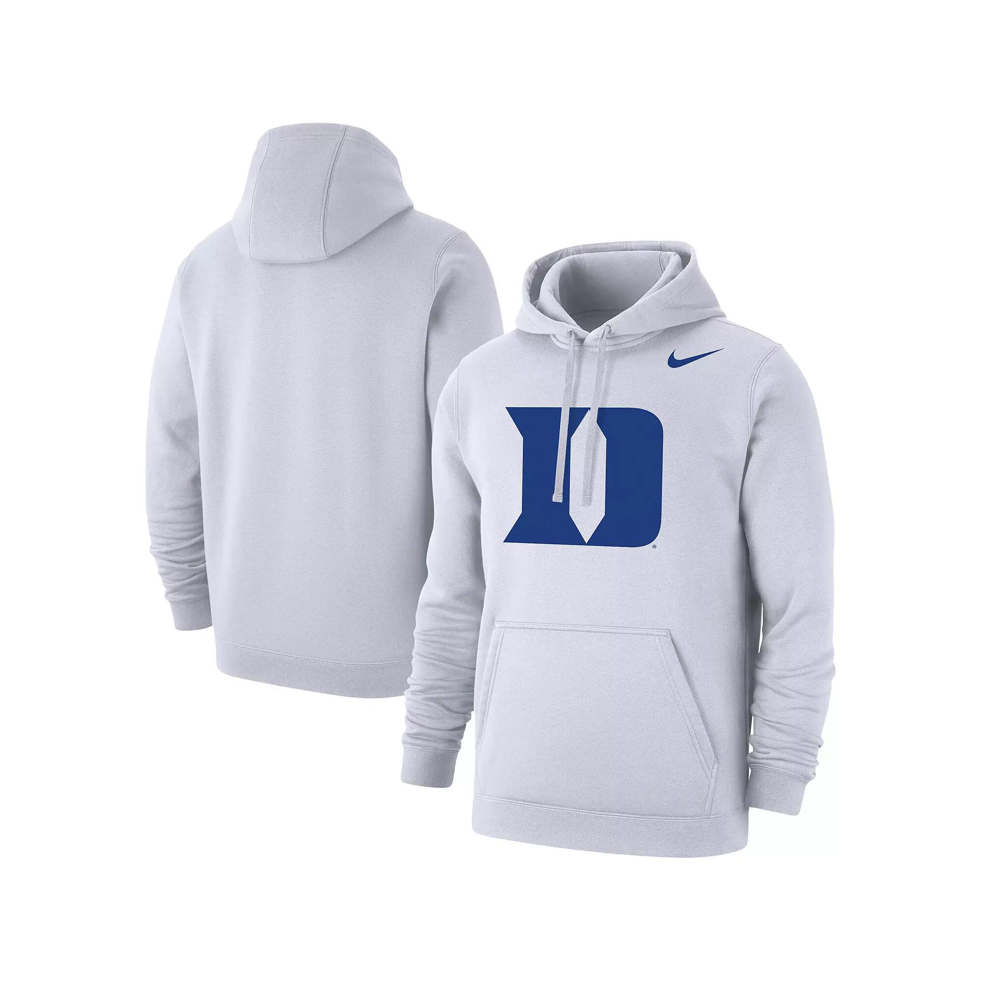 Men's Nike White Duke Blue Devils Logo Club Pullover Hoodie, Size: 2XL Product Image