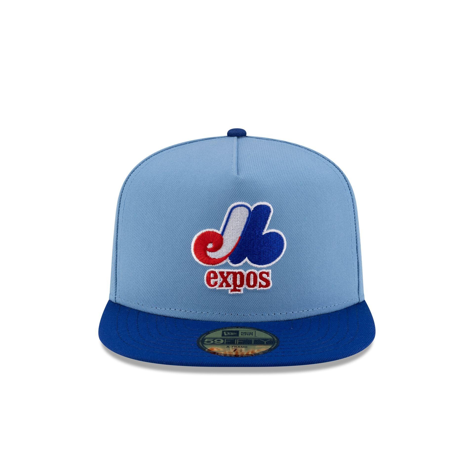 Just Caps Sky Blue Montreal Expos 59FIFTY A-Frame Fitted Hat Male Product Image