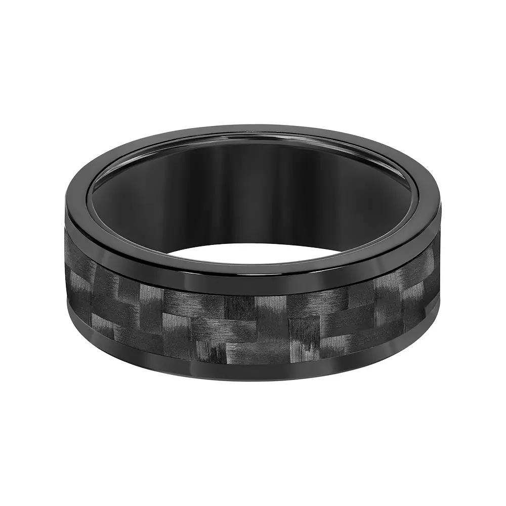 AXL Black Tungsten with Carbon Inlay Men's Wedding Band, Size: 12 Product Image