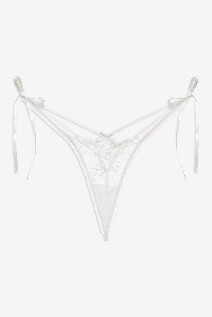 Rita Rose Thong Panty — White Product Image