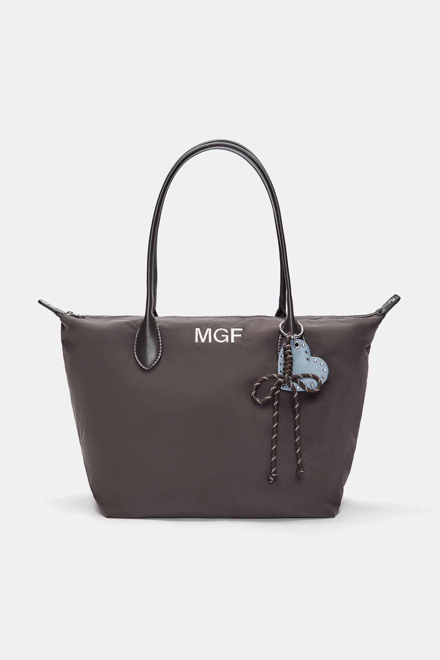Nylon shopper bag with charm detail Product Image