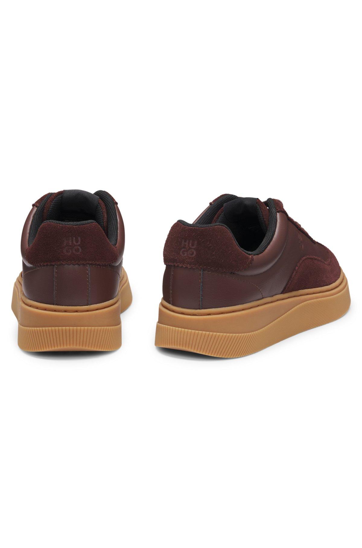 Suede-trim trainers with low profile Product Image