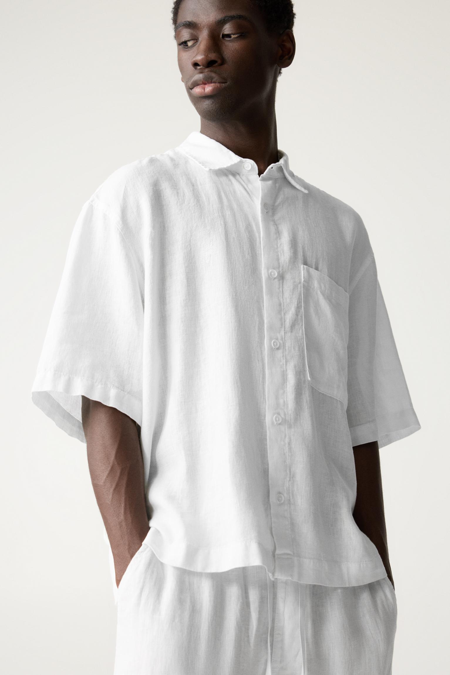 100% linen boxy shirt Product Image