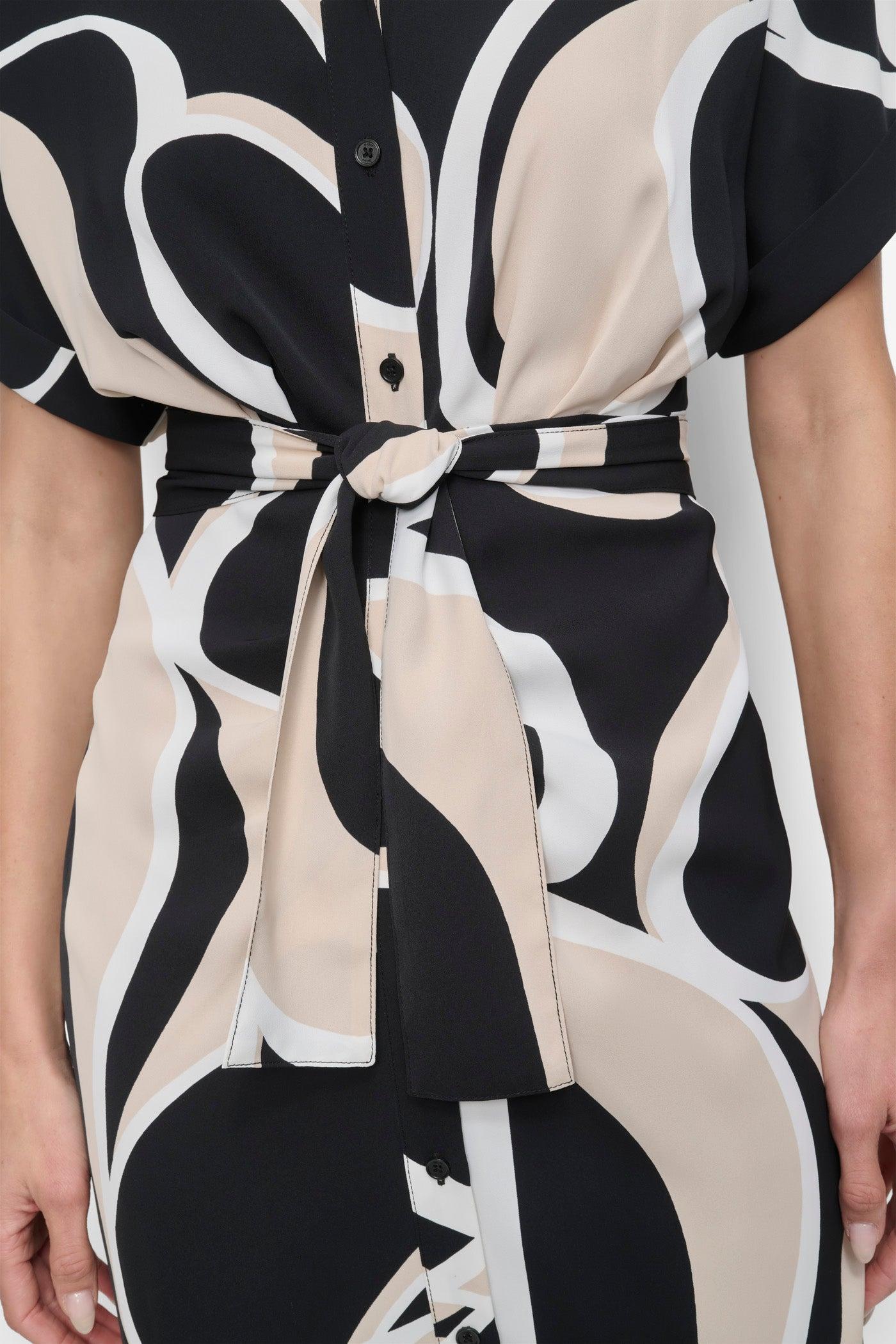 DRAPEY CREPE BELTED MAXI DRESS Product Image