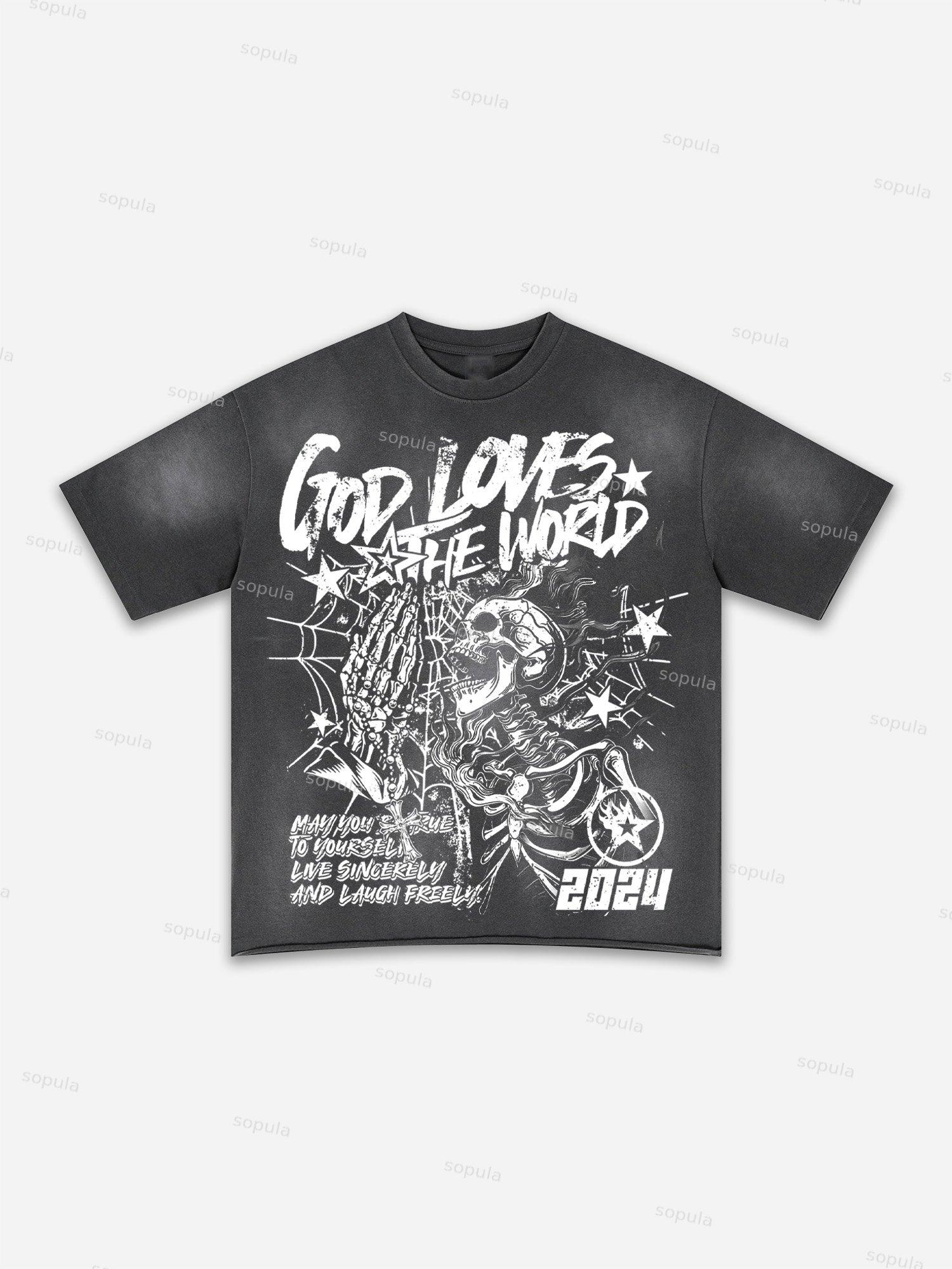 Child Of God Print Washed T-shirt Product Image