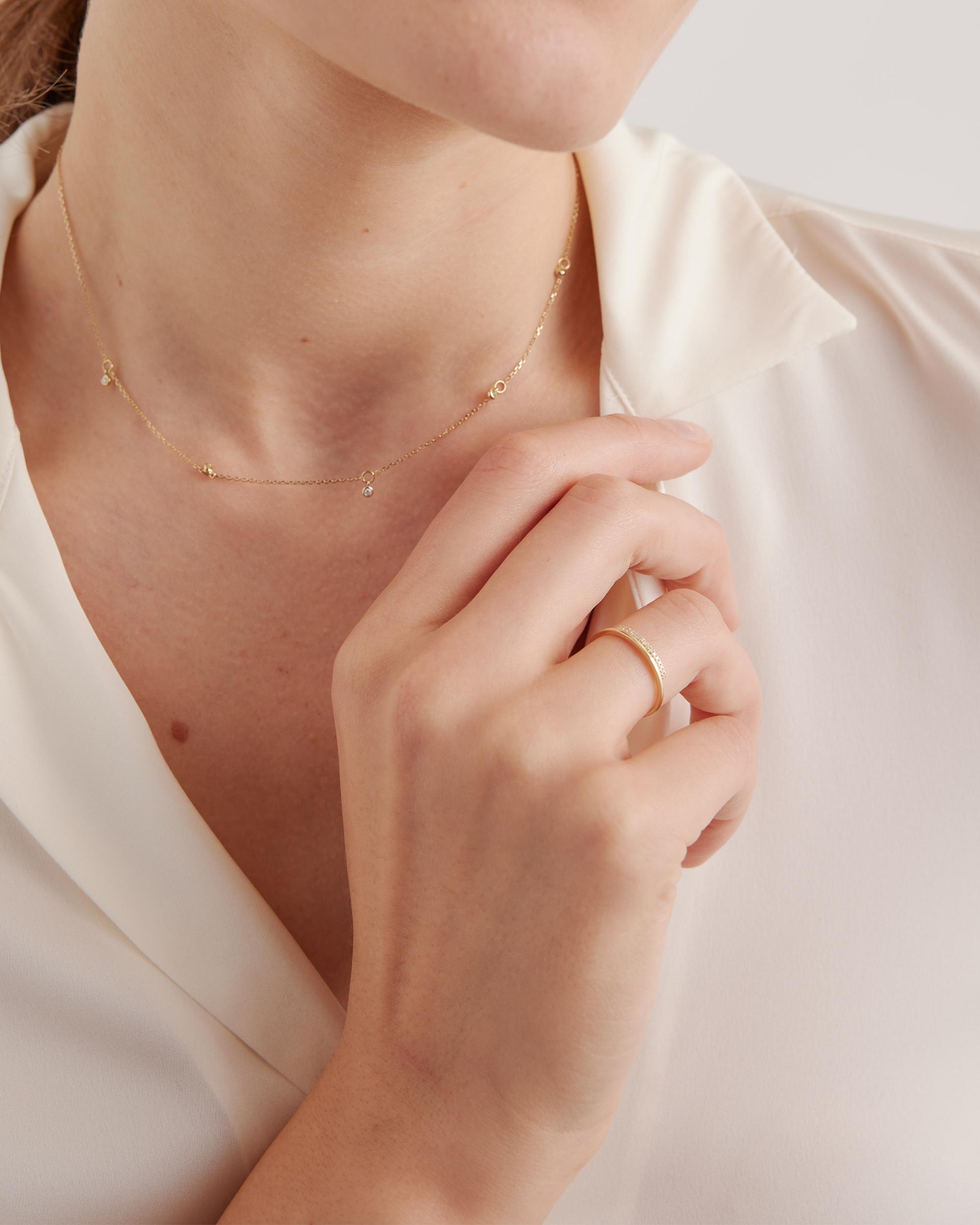 Quince | Women's 14K Gold Pave Diamond Bar Stack Band Rings Product Image