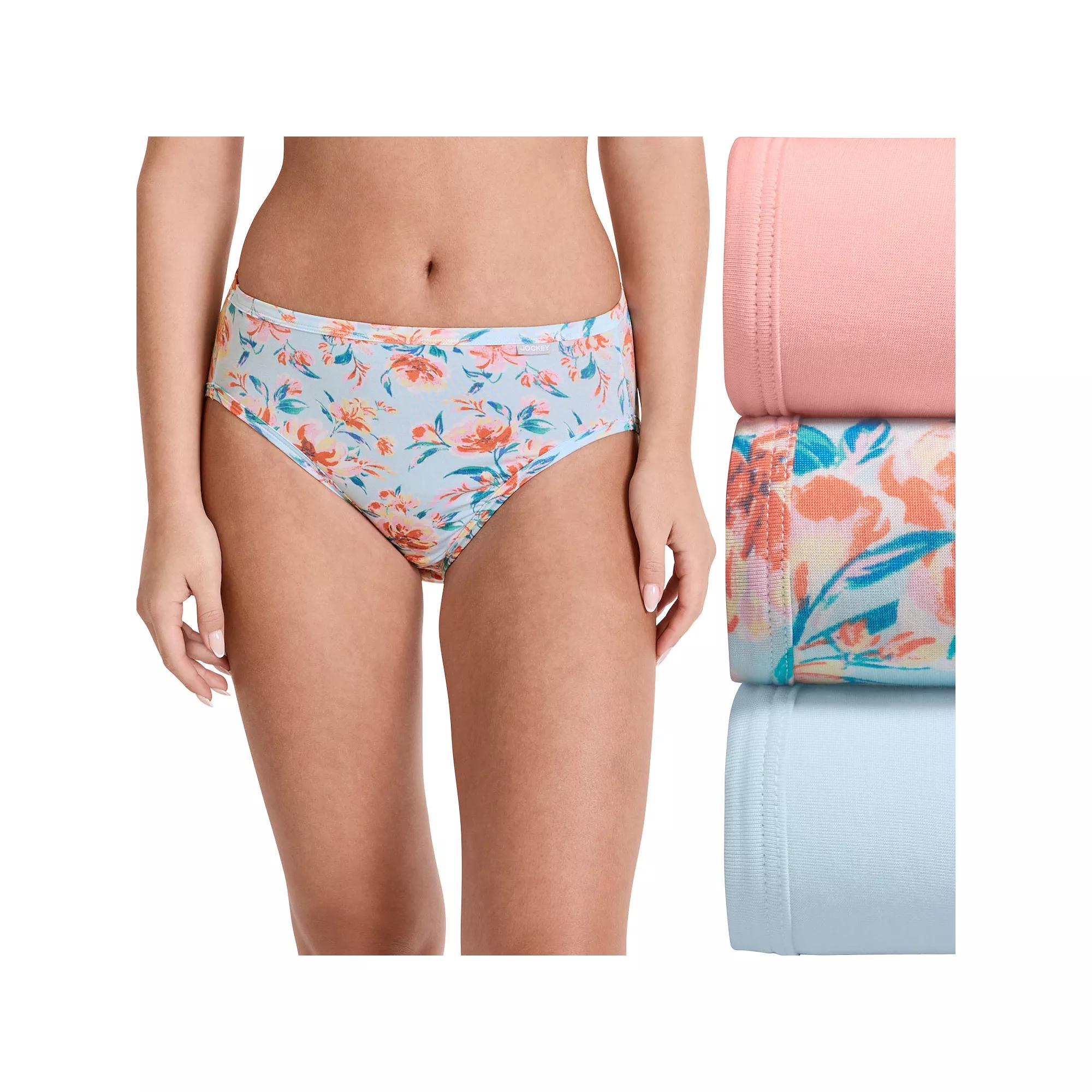 Women's Jockey® 3-pk. Supersoft French Cut Panty Set 2071, Size: 10, Formal Floral Product Image