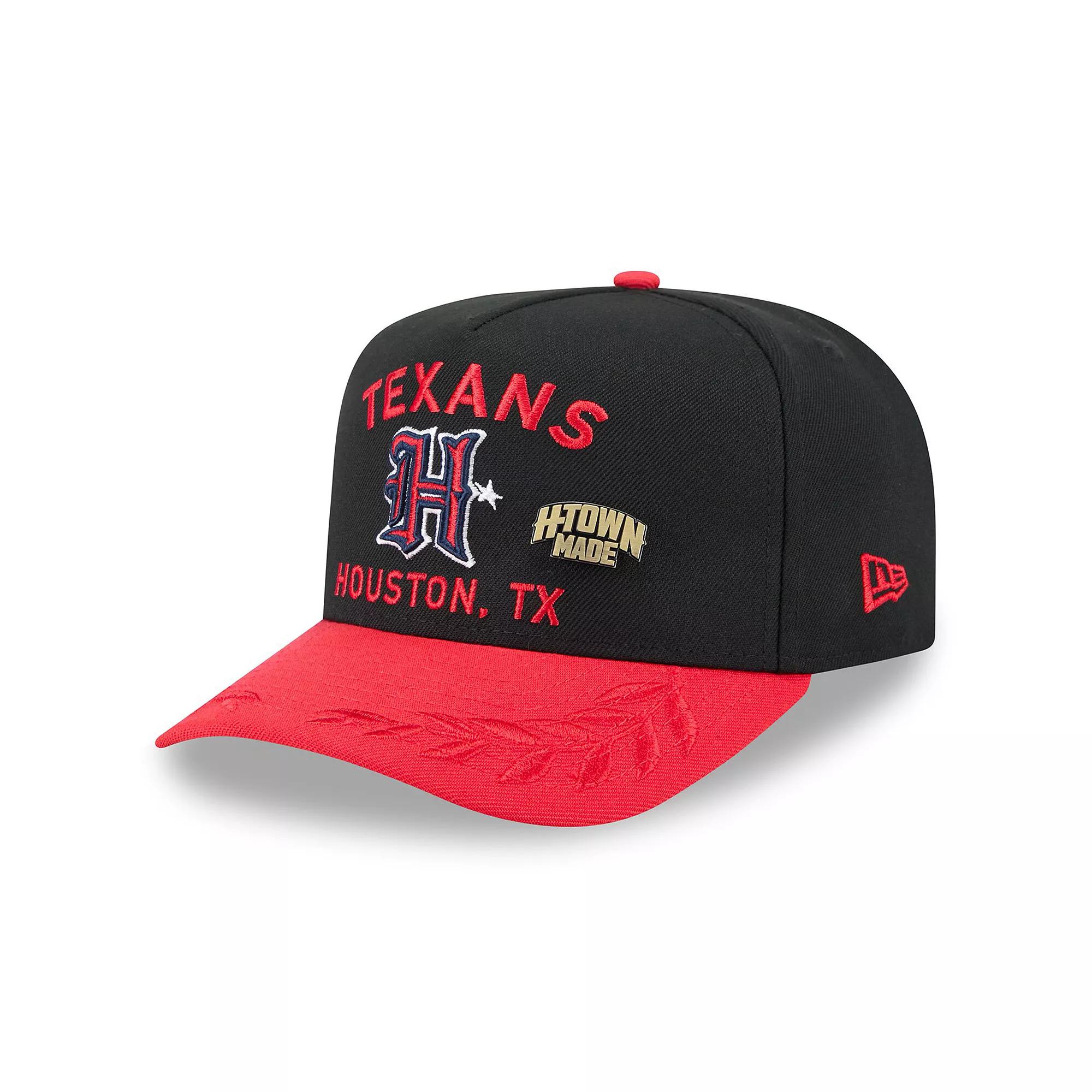 Men's New Era Black/Red Houston Texans 2025 NFL Draft On Stage A-Frame 59FIFTY Fitted Hat, Size: 8 Product Image