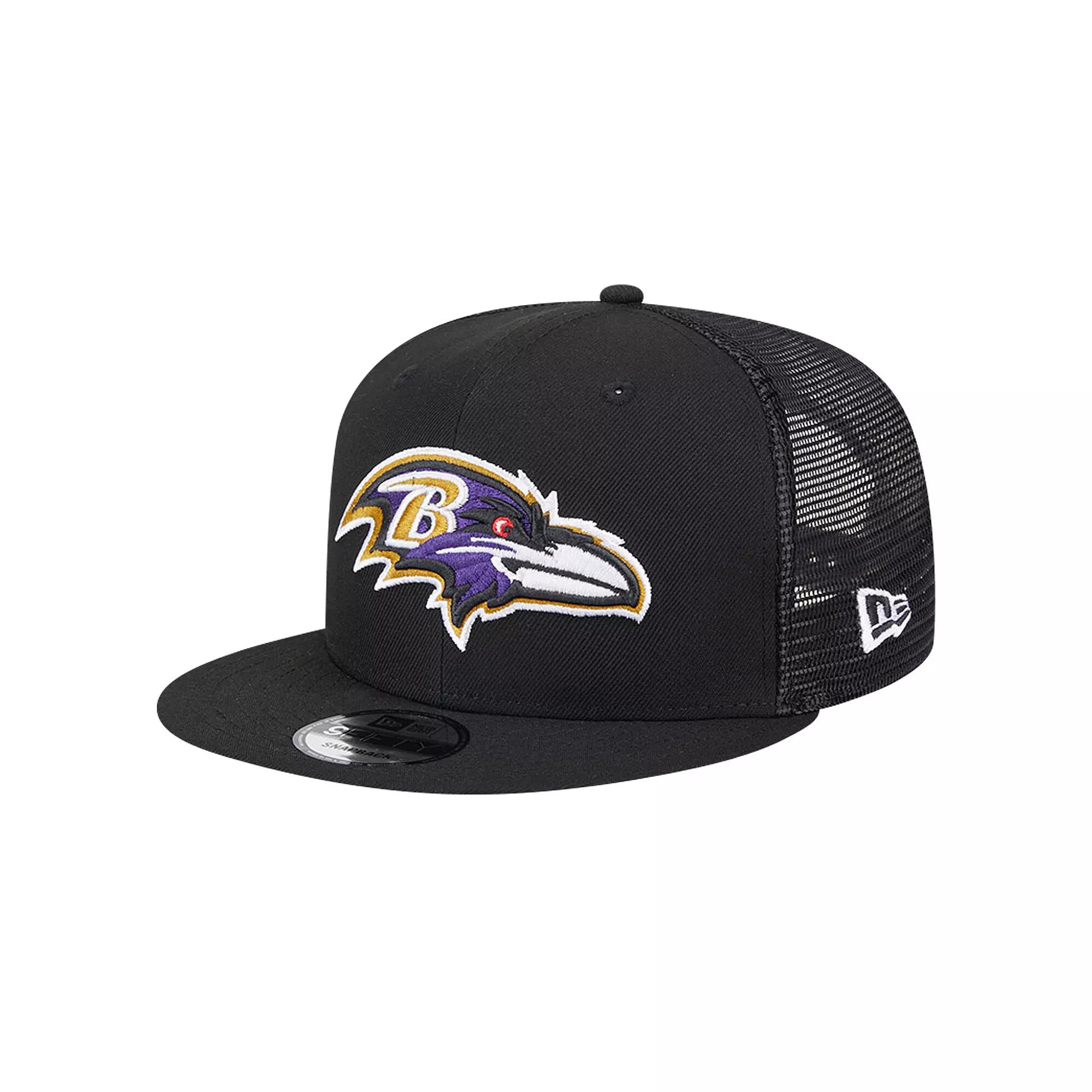 Men's New Era Black Baltimore Ravens Main Trucker 9FIFTY Snapback Hat Product Image