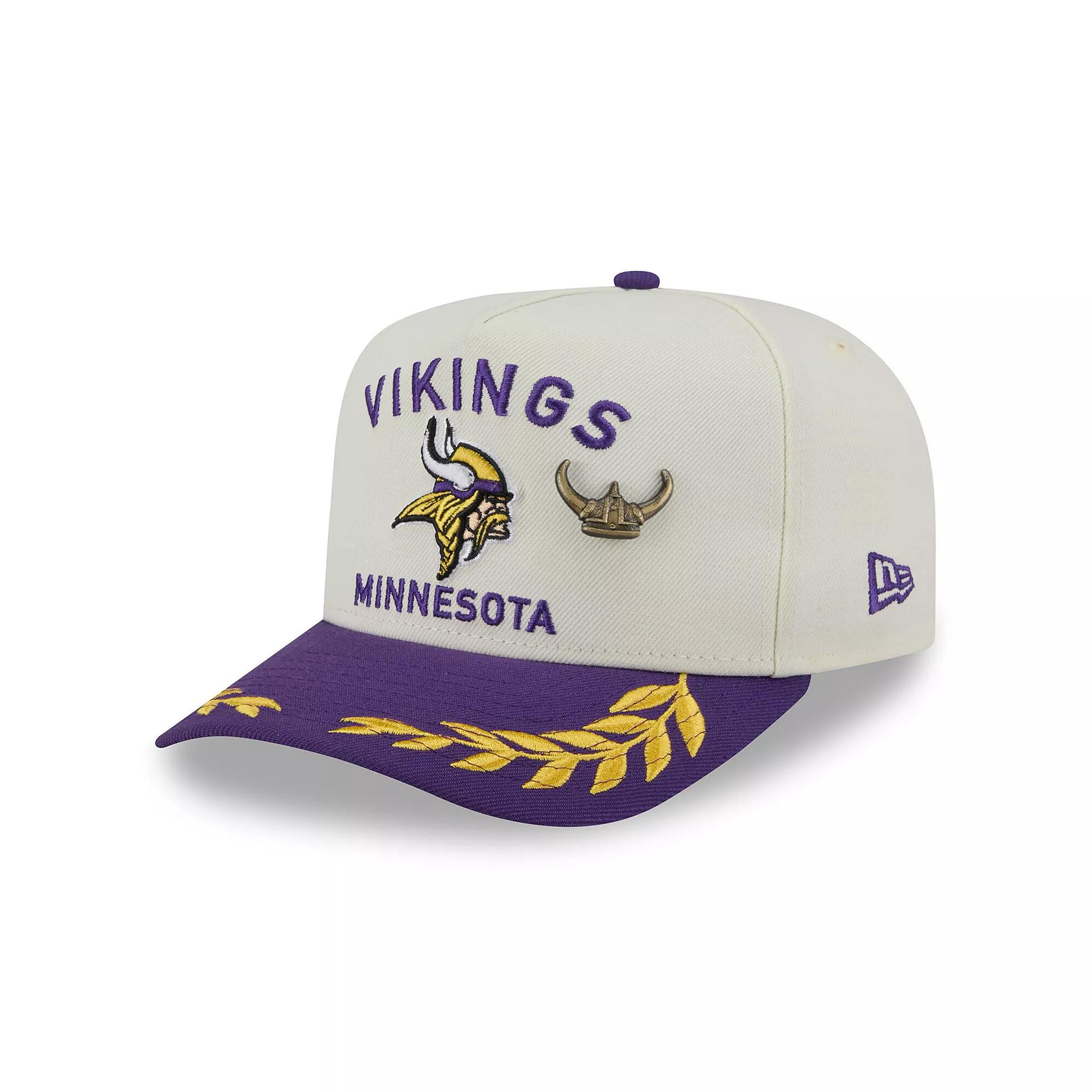 Men's New Era Cream/Purple Minnesota Vikings 2025 NFL Draft A-Frame 59FIFTY Fitted Hat, Size: 7 3/8, Beige Product Image