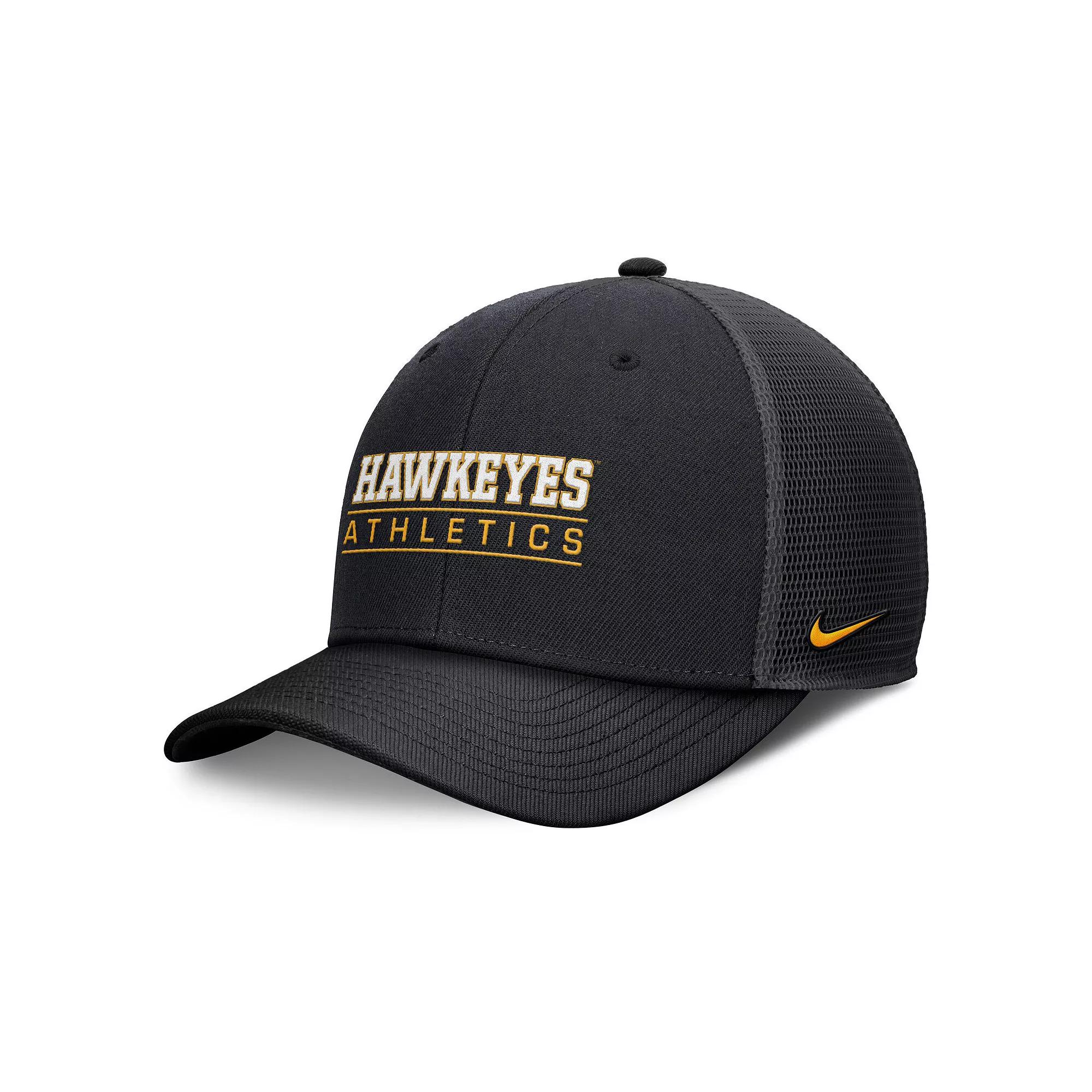Men's Nike Black Iowa Hawkeyes Rise Adjustable Hat Product Image