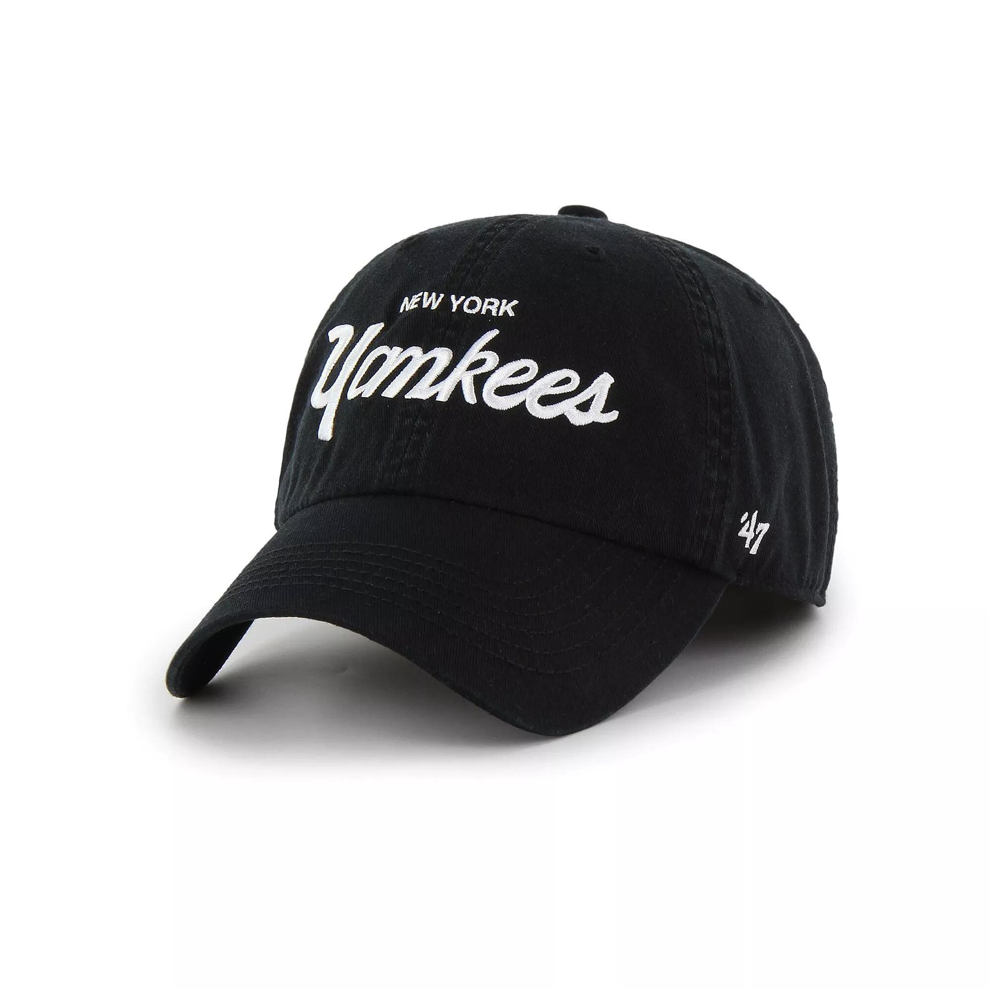 Men's '47 Black New York Yankees Crosstown Classic Franchise Fitted Hat, Size: Large Product Image